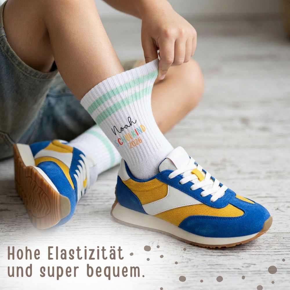 Kindersocken "Schulkind 2026" personalisiert - wunderwunsch