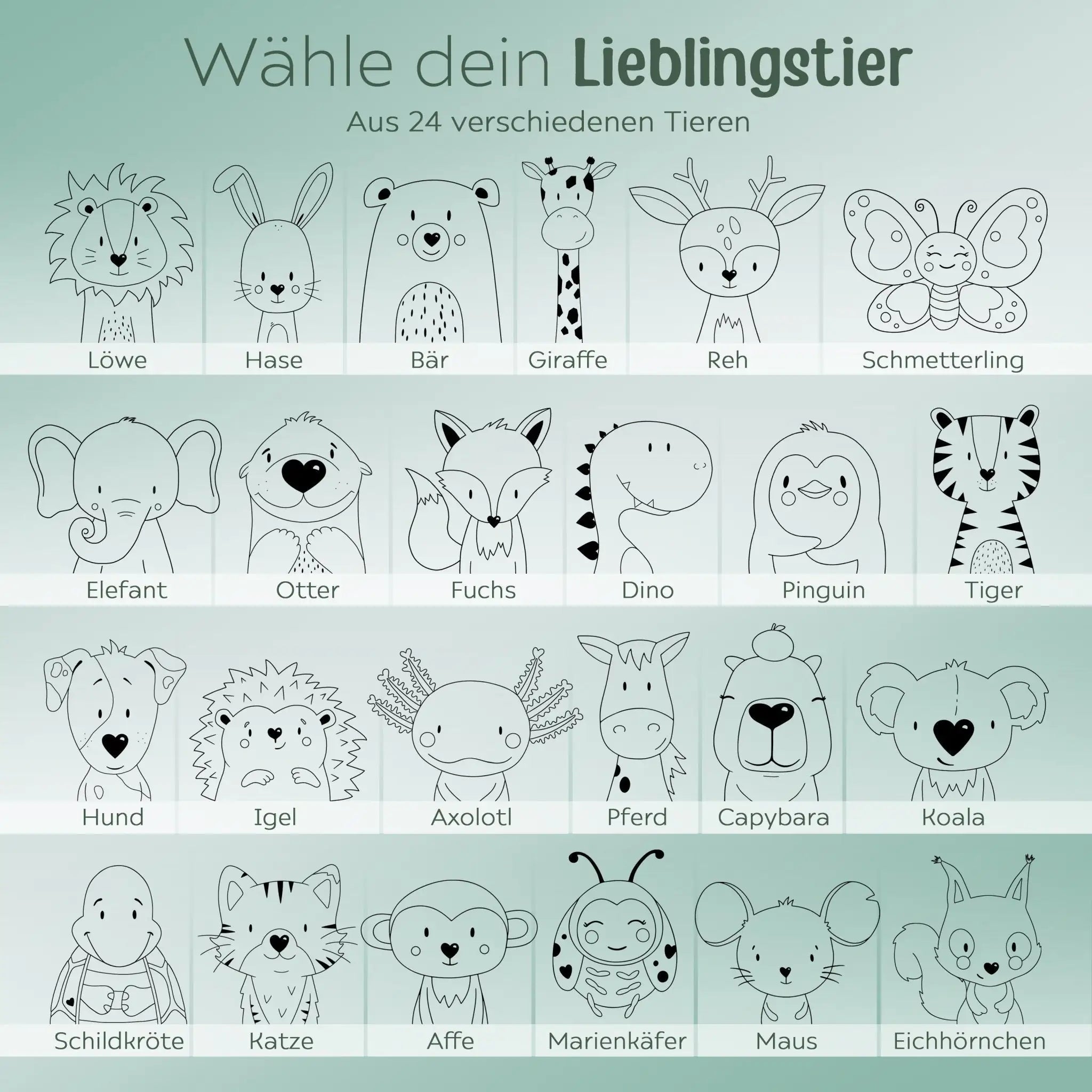 Kinderteller mit Saugnapf + Besteck - Sonnige Tierliebe Gravur - wunderwunsch