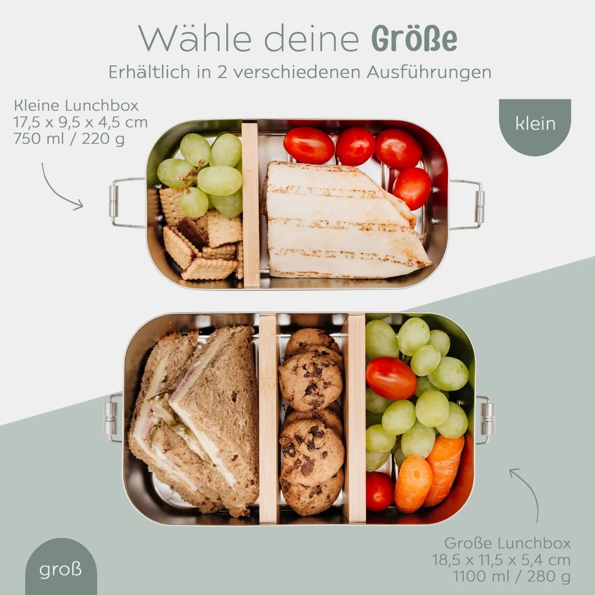 Kita - / Schul - Start Bundle - Brotdose + Kinder Trinkflasche weiß personalisiert - Tiere unten Aquarell - wunderwunsch