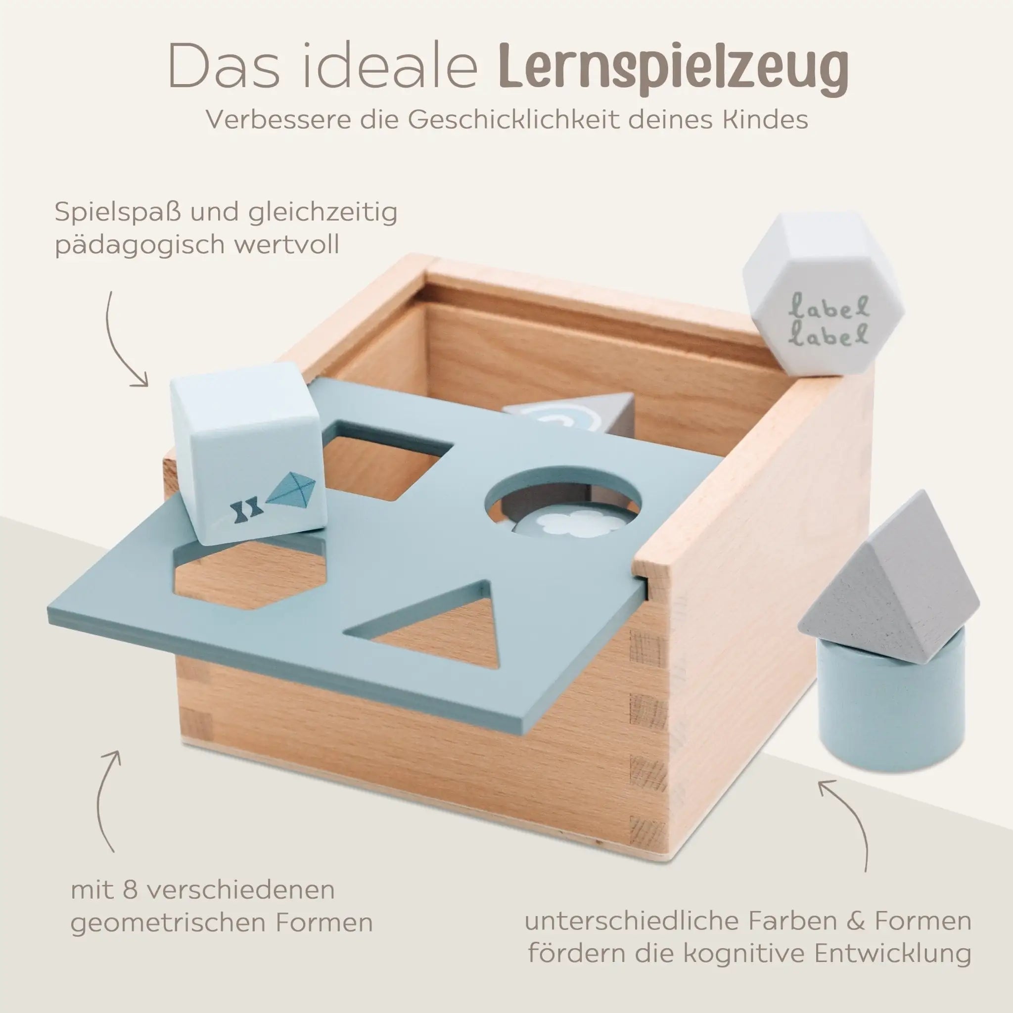 LABEL LABEL Sortierspiel Formen eckig personalisiert - wunderwunsch