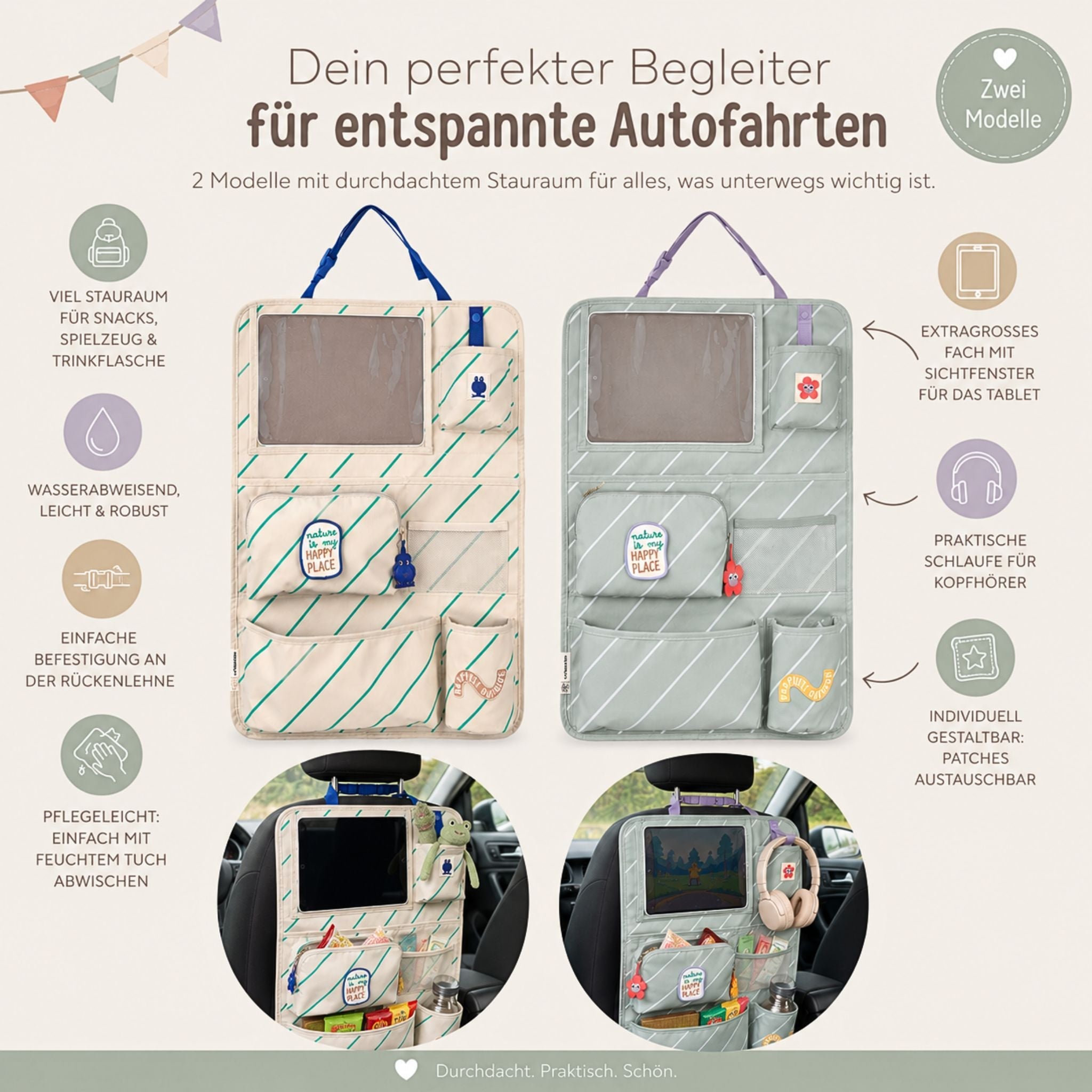 LÄSSIG Autotasche - Happy Trails - wunderwunsch
