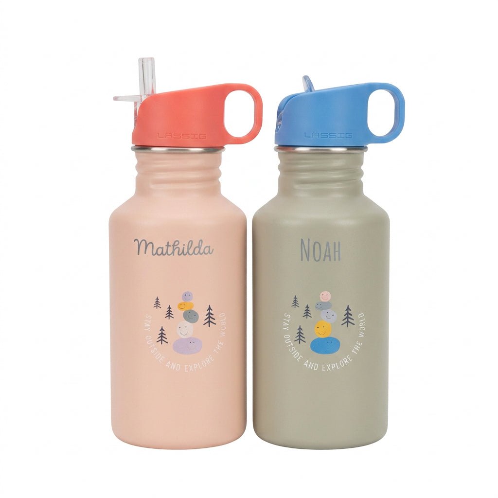 LÄSSIG Edelstahl Kinder Trinkflasche personalisiert - Sunny Explorer - wunderwunsch