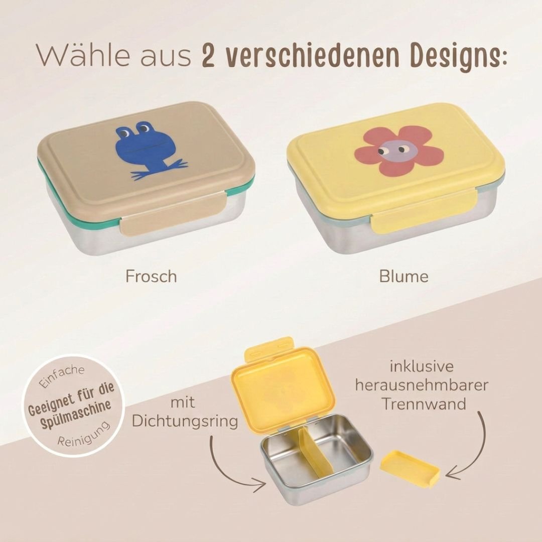 LÄSSIG Kinder Brotdose Edelstahl personalisiert - Happy Trails - wunderwunsch