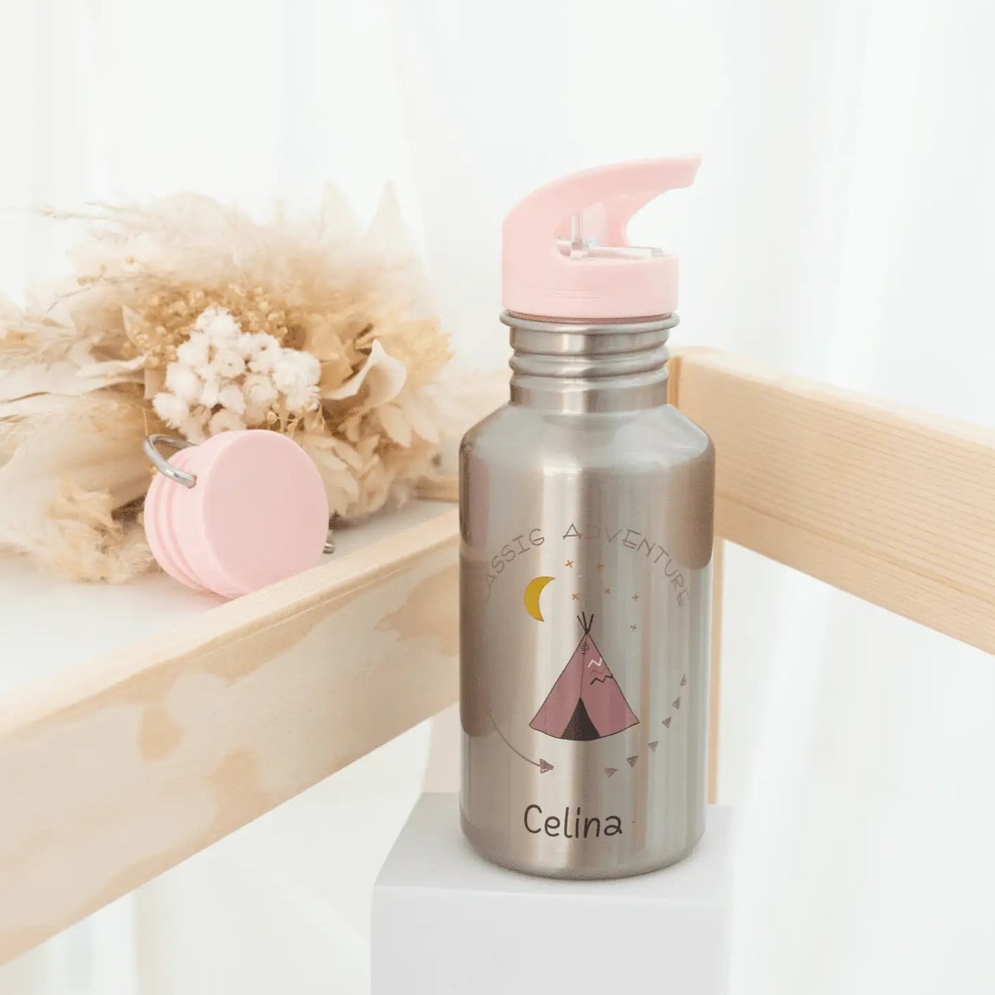 LÄSSIG Kinder Trinkflasche Edelstahl "Adventure" personalisierbar - wunderwunsch