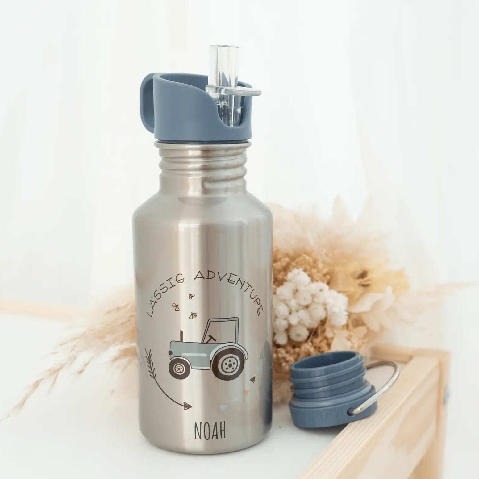 LÄSSIG Kinder Trinkflasche Edelstahl "Adventure" personalisierbar - wunderwunsch