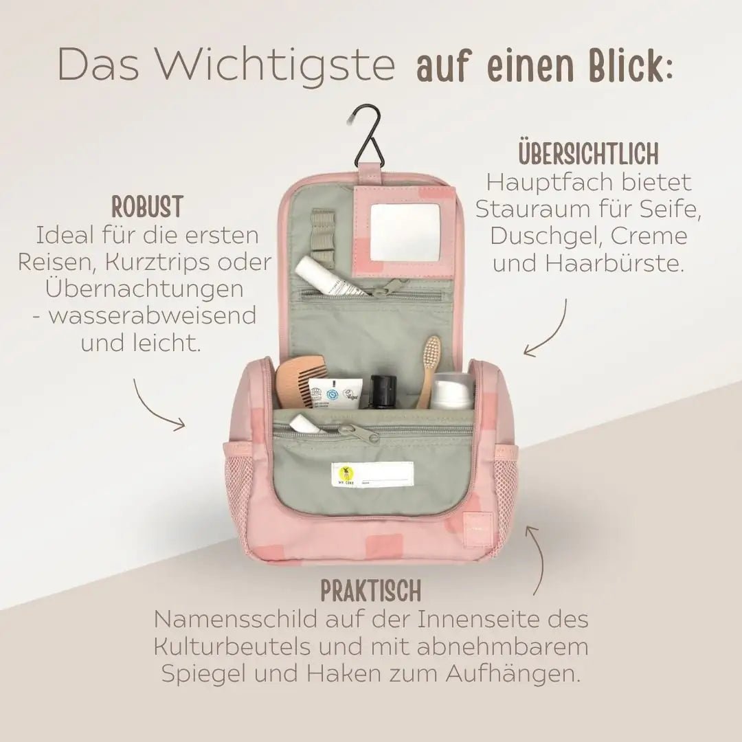 LÄSSIG Kulturtasche Kinder "Pattern Party" personalisierbar - wunderwunsch
