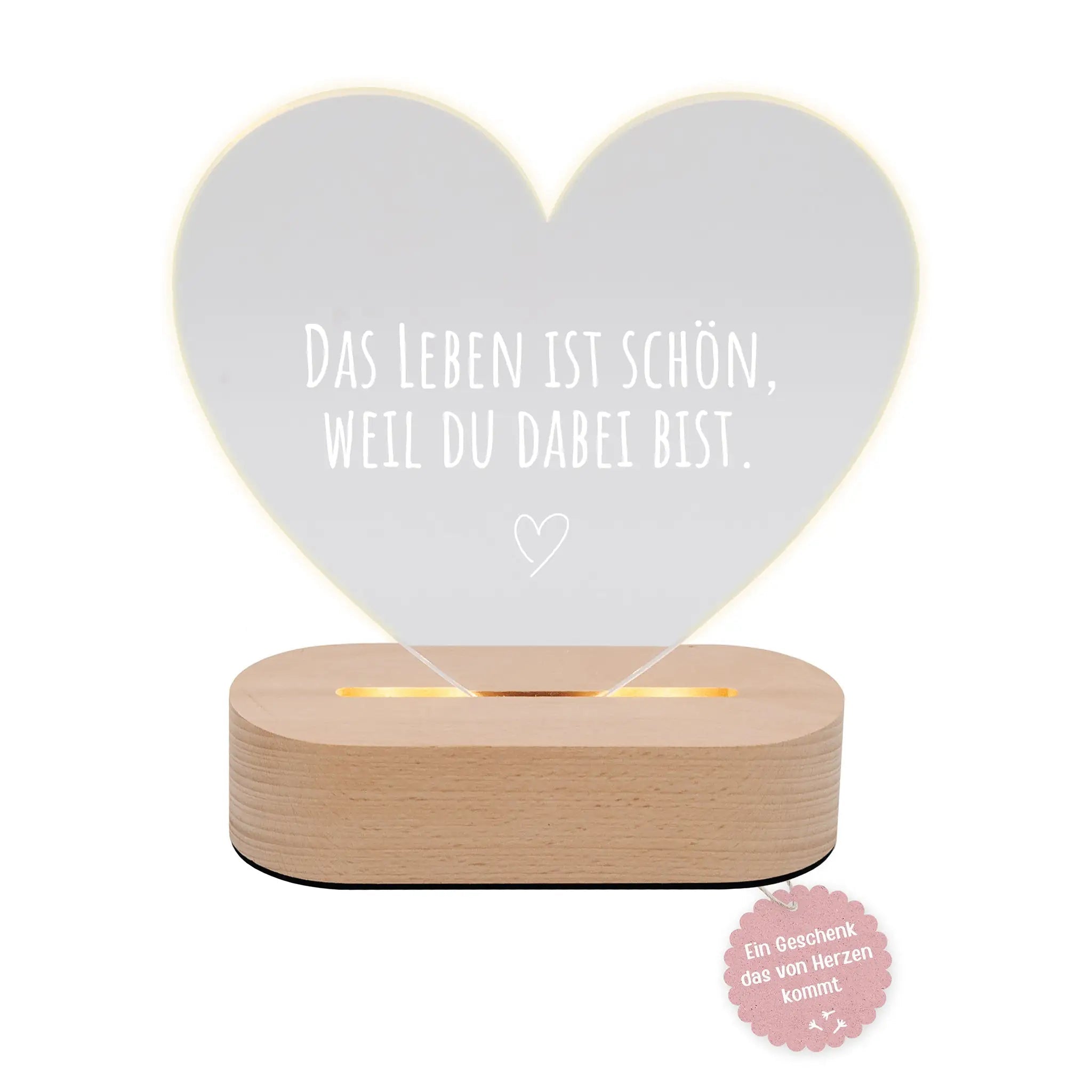 LED Nachtlicht Herz - Das Leben ist schön - wunderwunsch