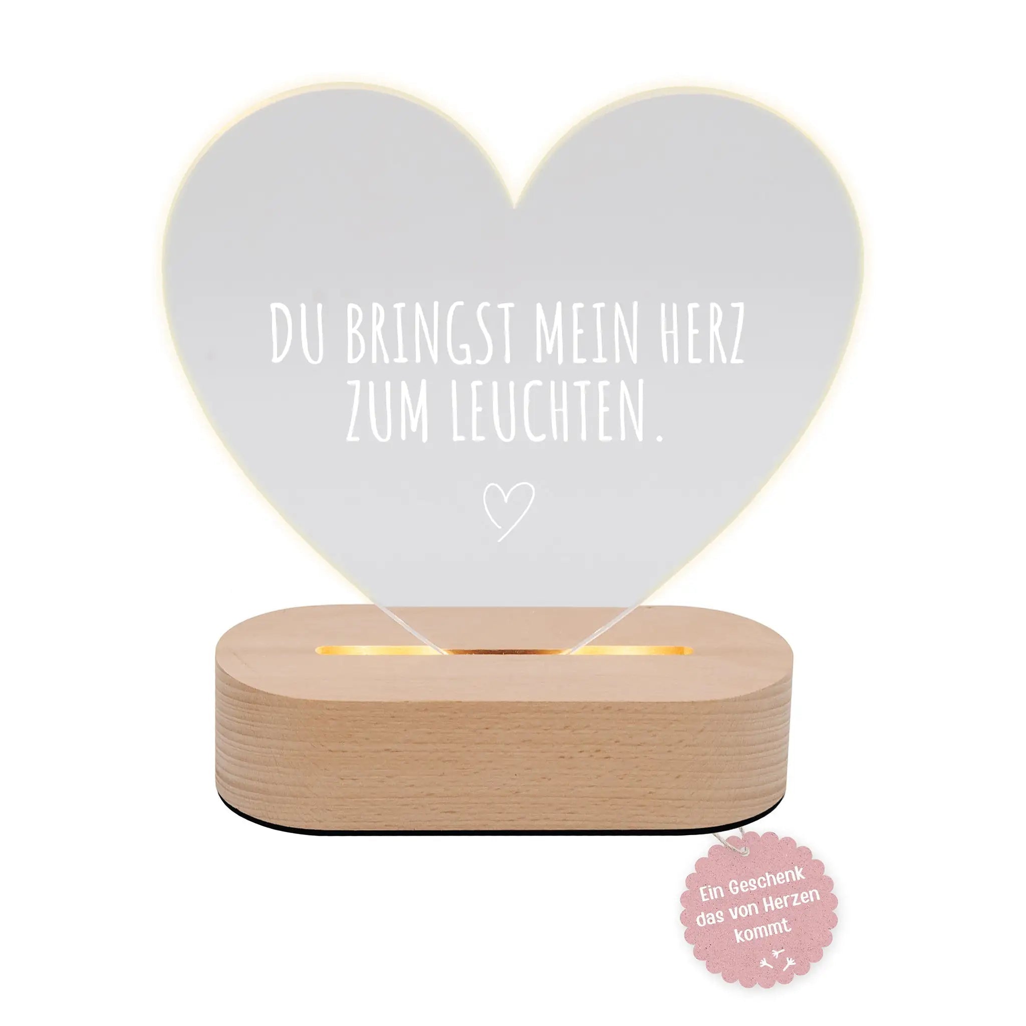 LED Nachtlicht Herz - Du bringst mein Herz zum Leuchten - wunderwunsch