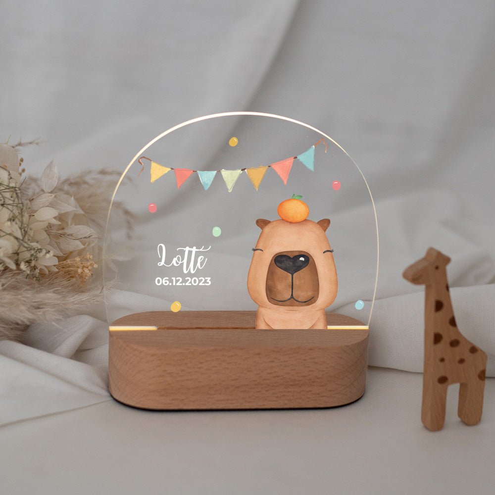 LED Nachtlicht Kinder personalisiert - Tier Girlande Aquarell - wunderwunsch