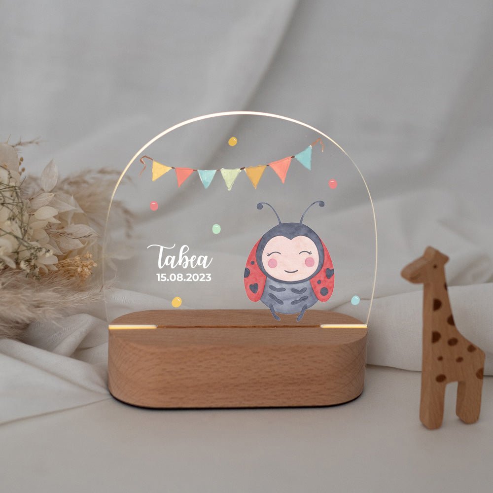 LED Nachtlicht Kinder personalisiert - Tier Girlande Aquarell - wunderwunsch