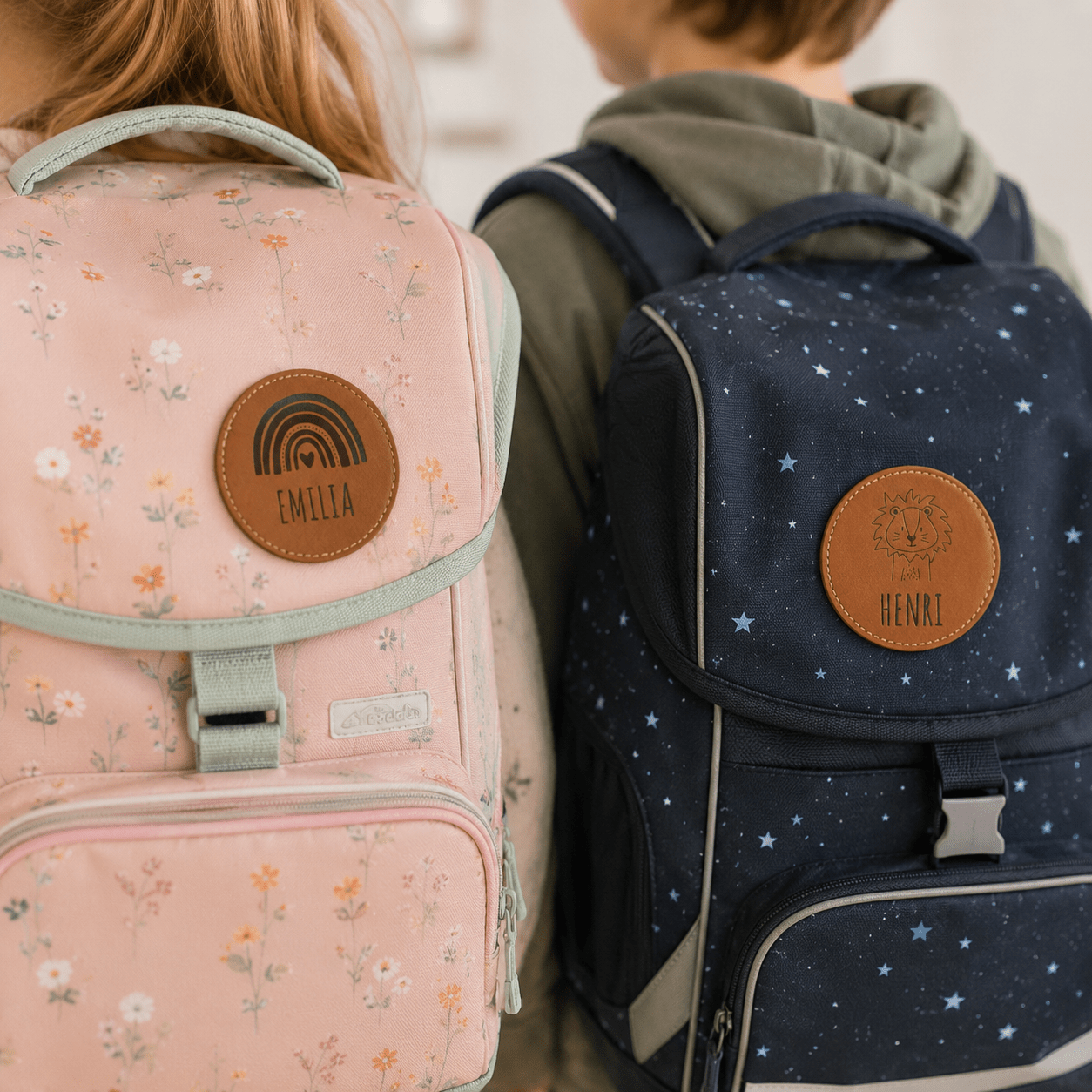 Lederpatches für Rucksack/Schulranzen personalisiert - wunderwunsch