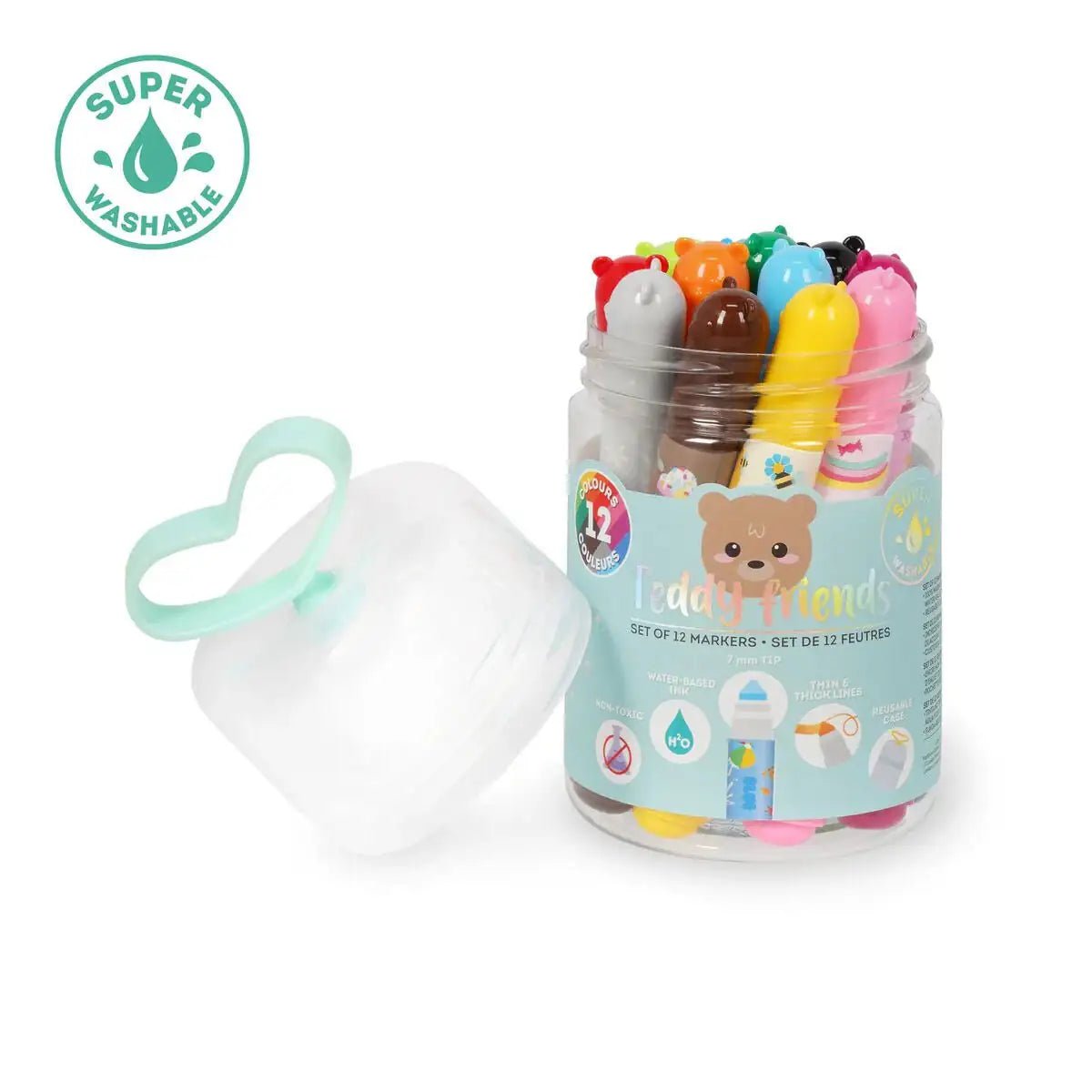 LEGAMI Set mit 12 Filzstiften - Teddy - wunderwunsch
