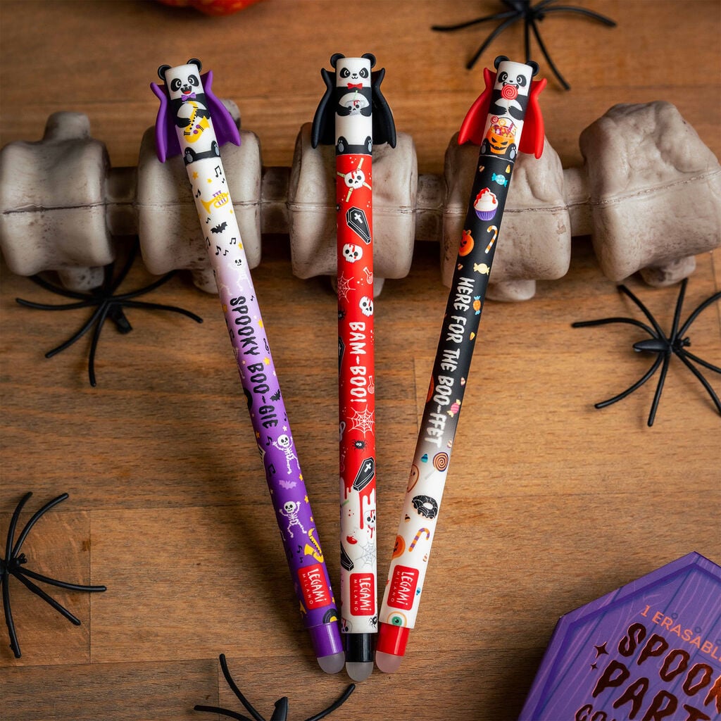 LEGAMI Set mit 3 Löschbaren Gelstiften - Spooky Party - wunderwunsch