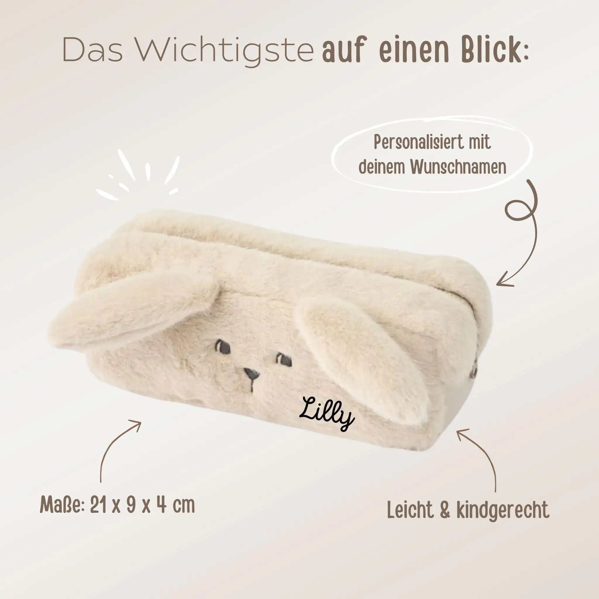 LIEWOOD Federmäppchen Hase personalisierbar - wunderwunsch