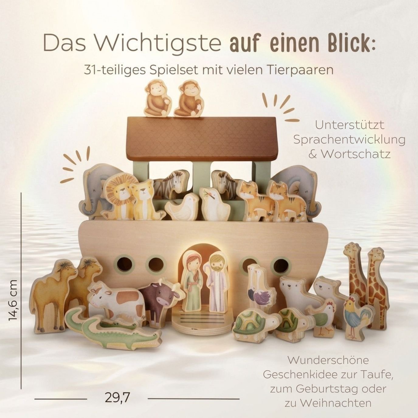 LITTLE DUTCH Holz Spielset Arche Noah - wunderwunsch
