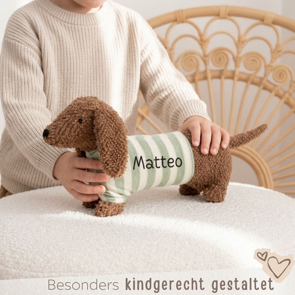 MEALIVING Kuscheltier Dackel personalisierbar - wunderwunsch