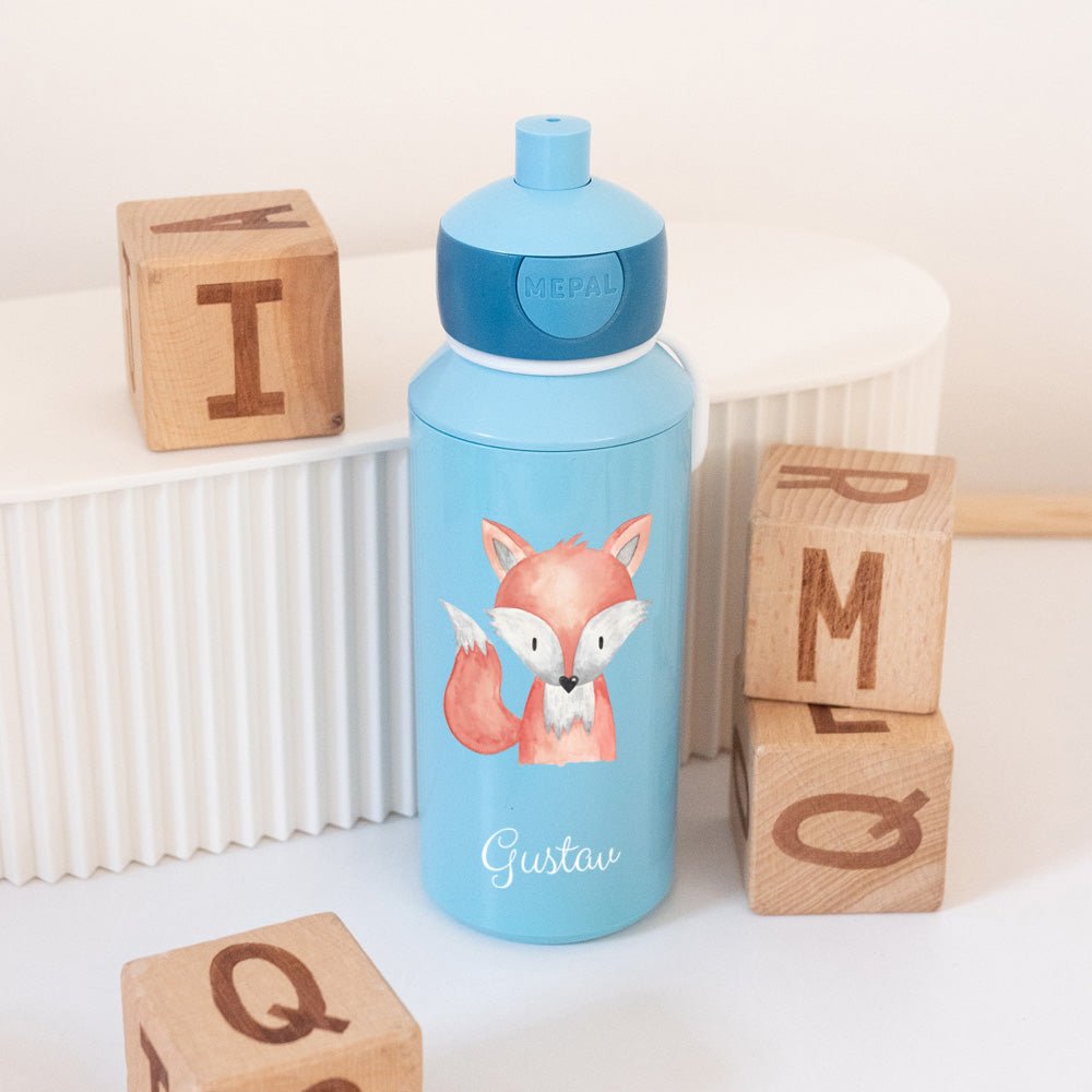 MEPAL Kinder Trinkflasche Campus personalisiert - Tier Aquarell - wunderwunsch