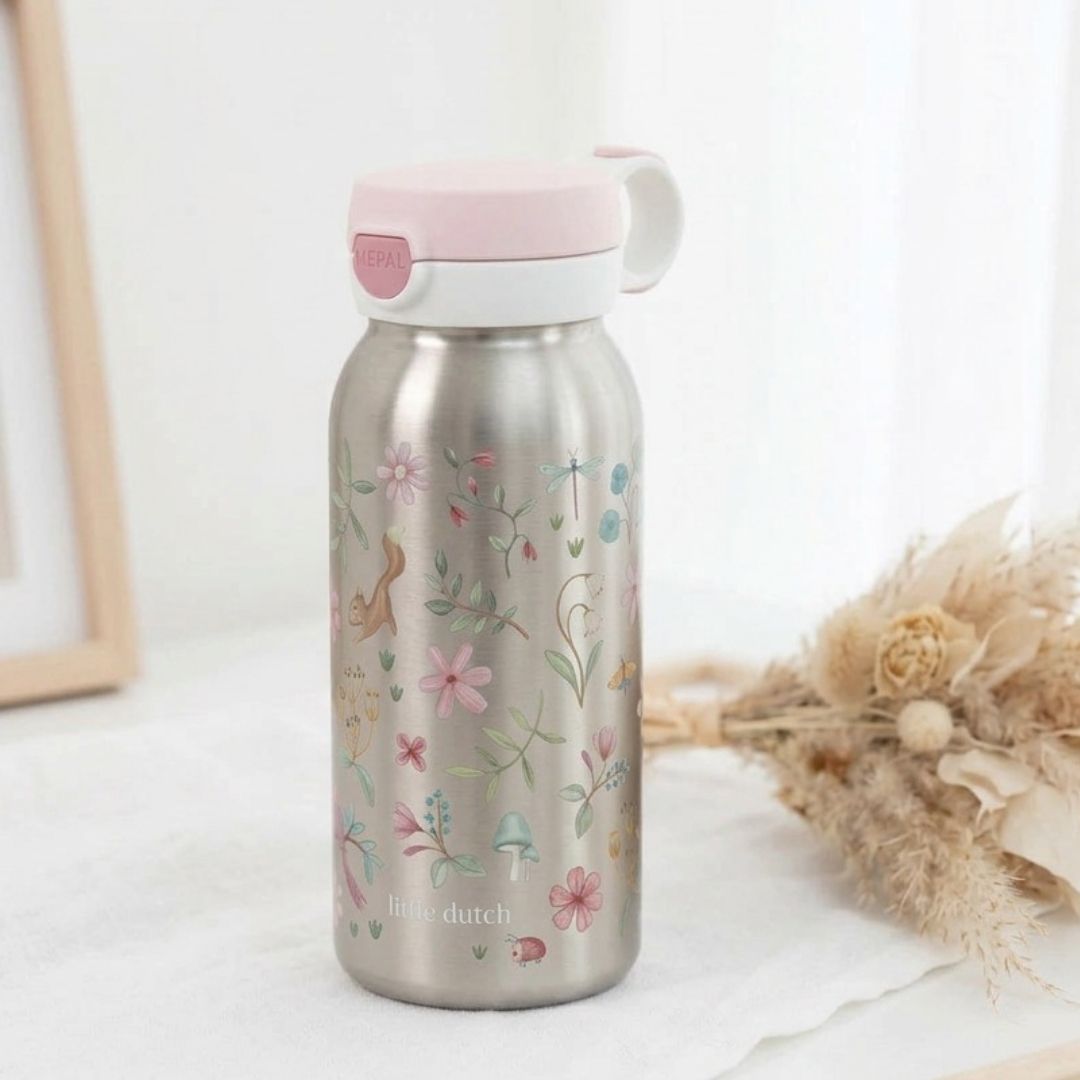 MEPAL x Little Dutch Edelstahl Kinder Trinkflasche Pop-up personalisiert - wunderwunsch