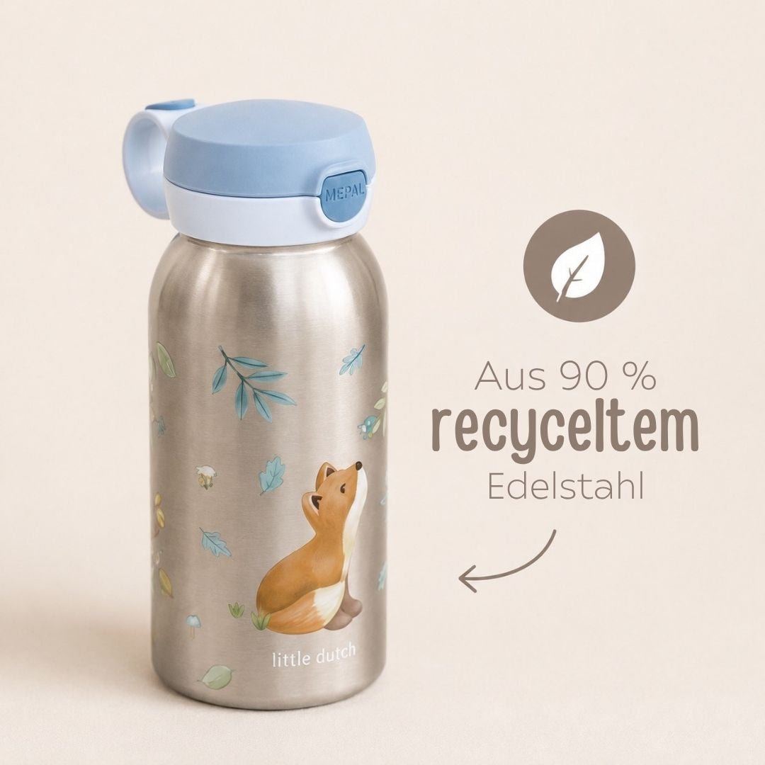 MEPAL x Little Dutch Edelstahl Kinder Trinkflasche Pop-up personalisiert - wunderwunsch