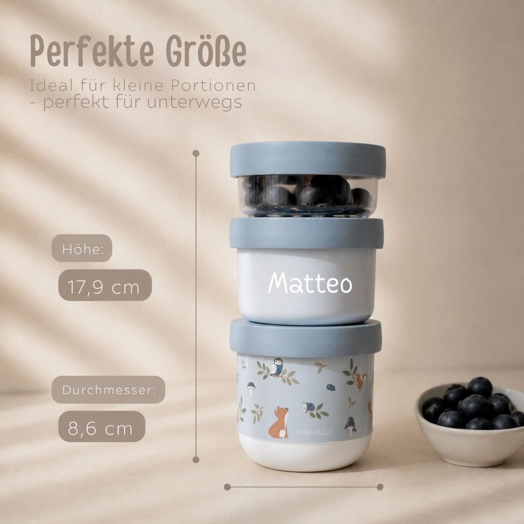 MEPAL x Little Dutch Snackbox stapelbar 3-teilig personalisiert - wunderwunsch