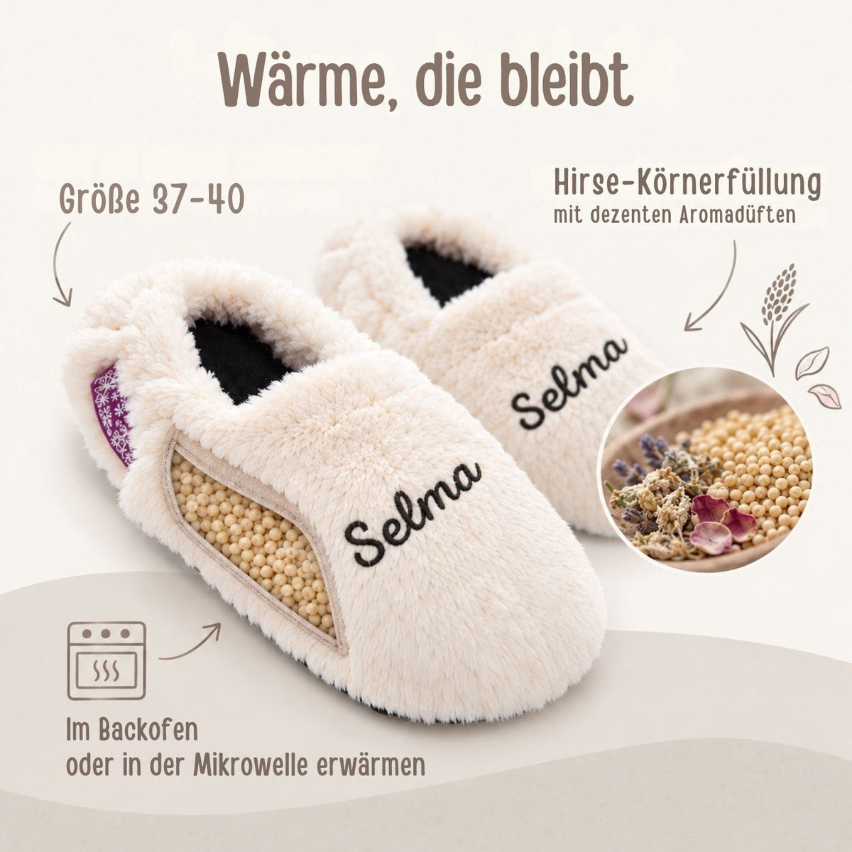 Mikrowellen Hausschuhe personalisiert - wunderwunsch