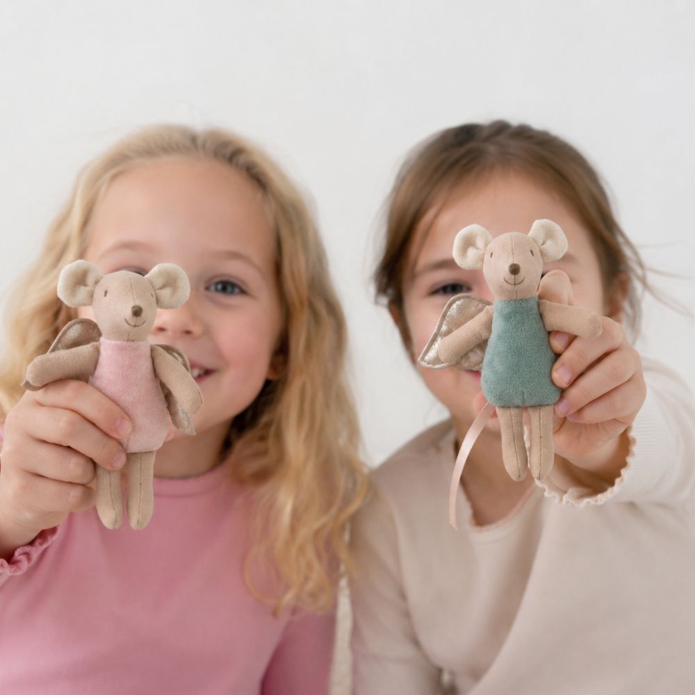 Mini Stoff-Maus mit Engelsflügeln - wunderwunsch