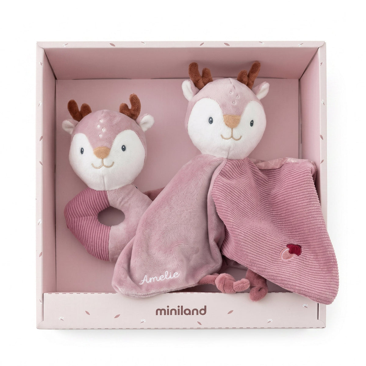 MINILAND Geschenkset "Reh rosa" personalisiert - wunderwunsch