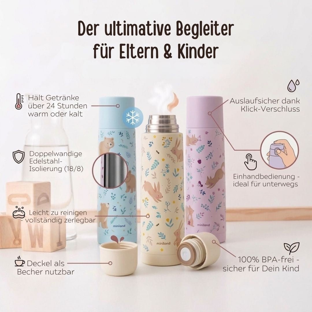 MINILAND Thermosflasche 500ml personalisierbar - wunderwunsch