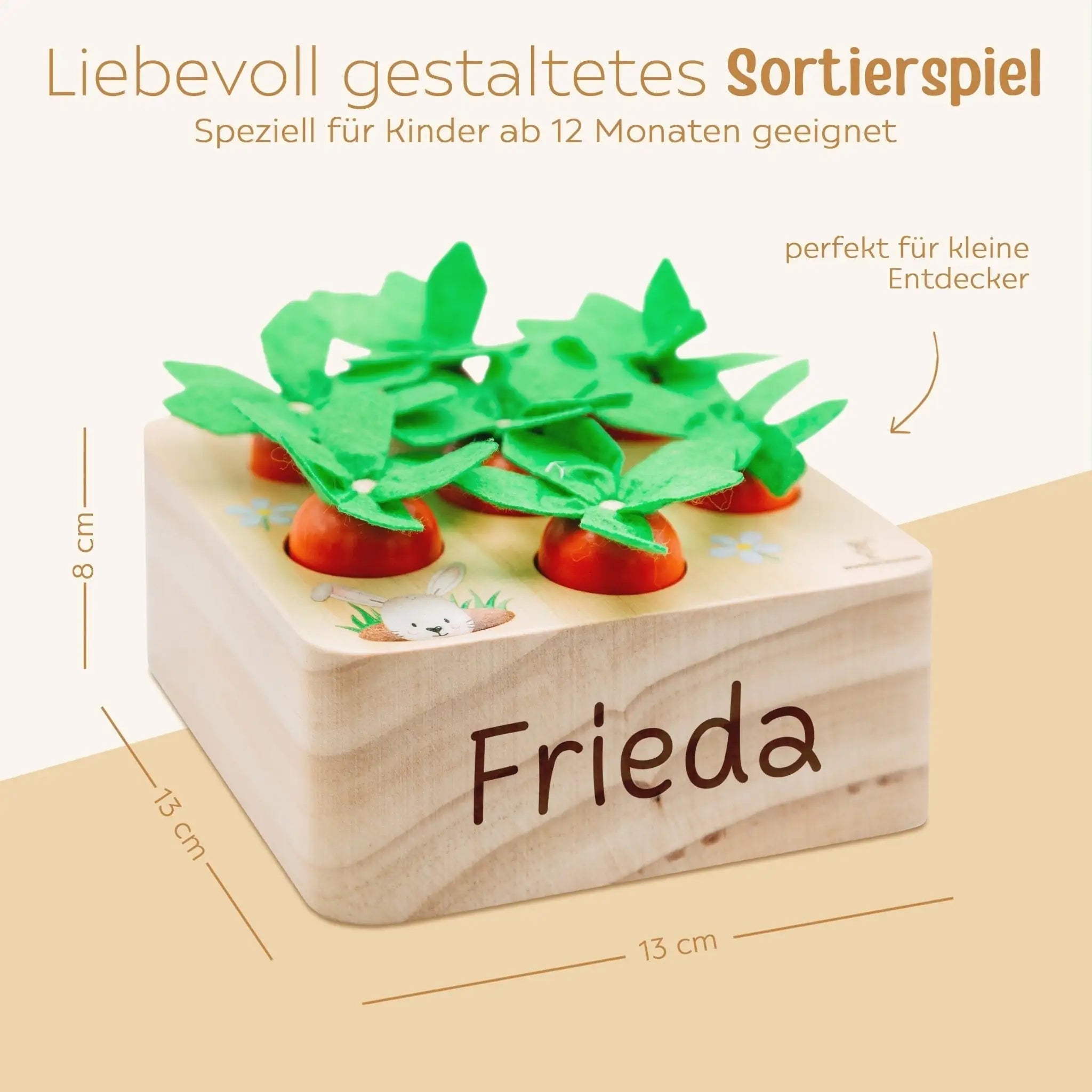 Möhren Steckspiel Holz personalisierbar - wunderwunsch