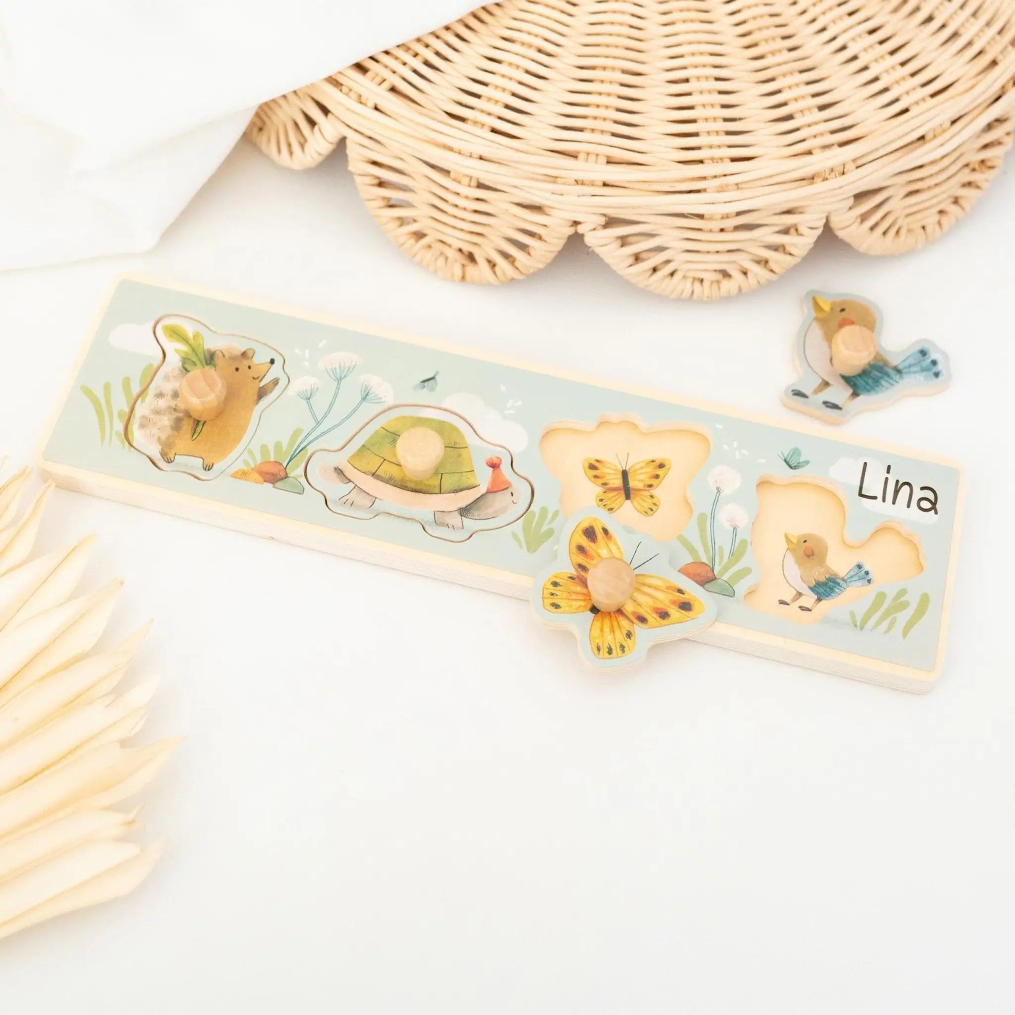 MOULIN ROTY Steckpuzzle Waldtiere personalisierbar - wunderwunsch