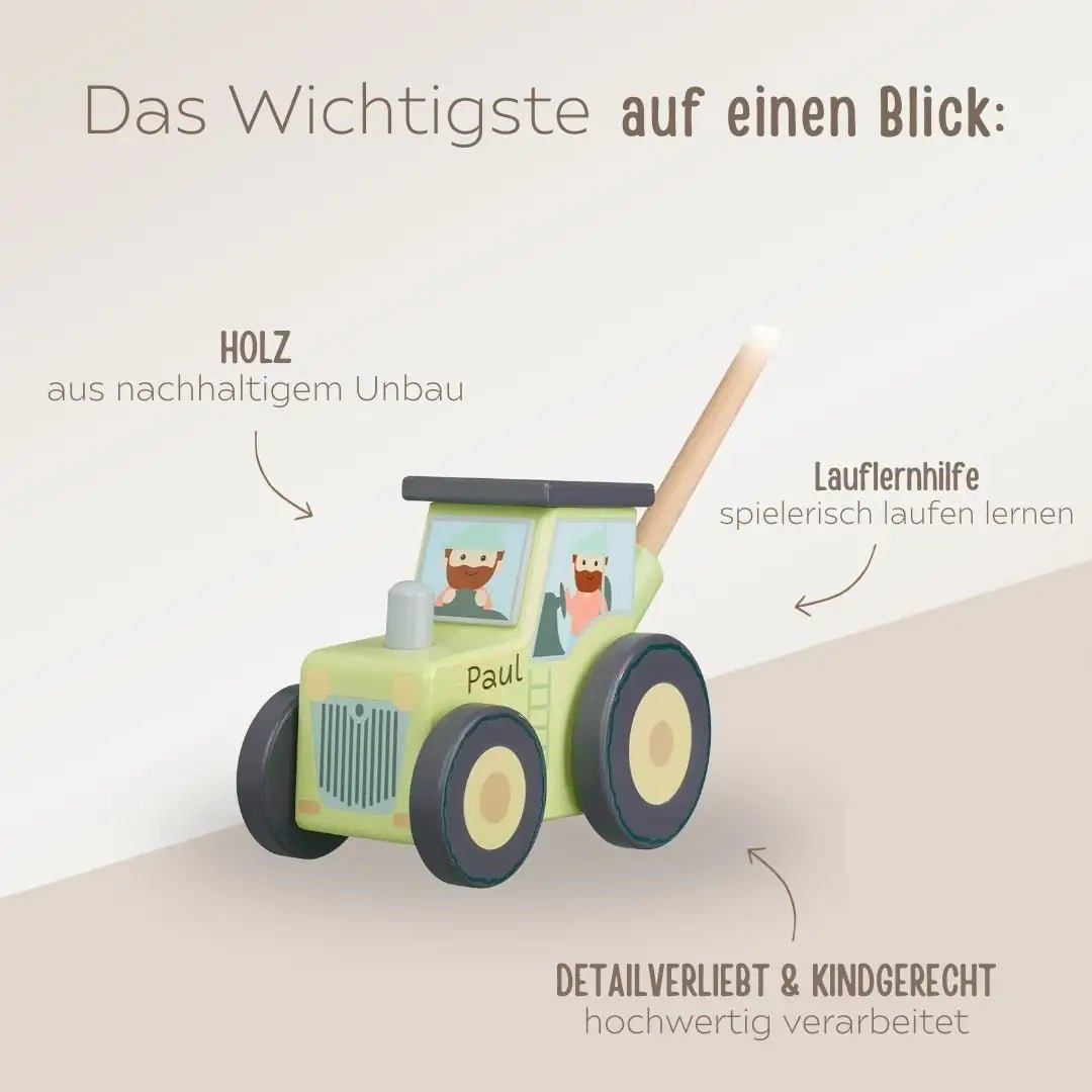 ORANGE TREE TOYS Schiebespielzeug Traktor - wunderwunsch