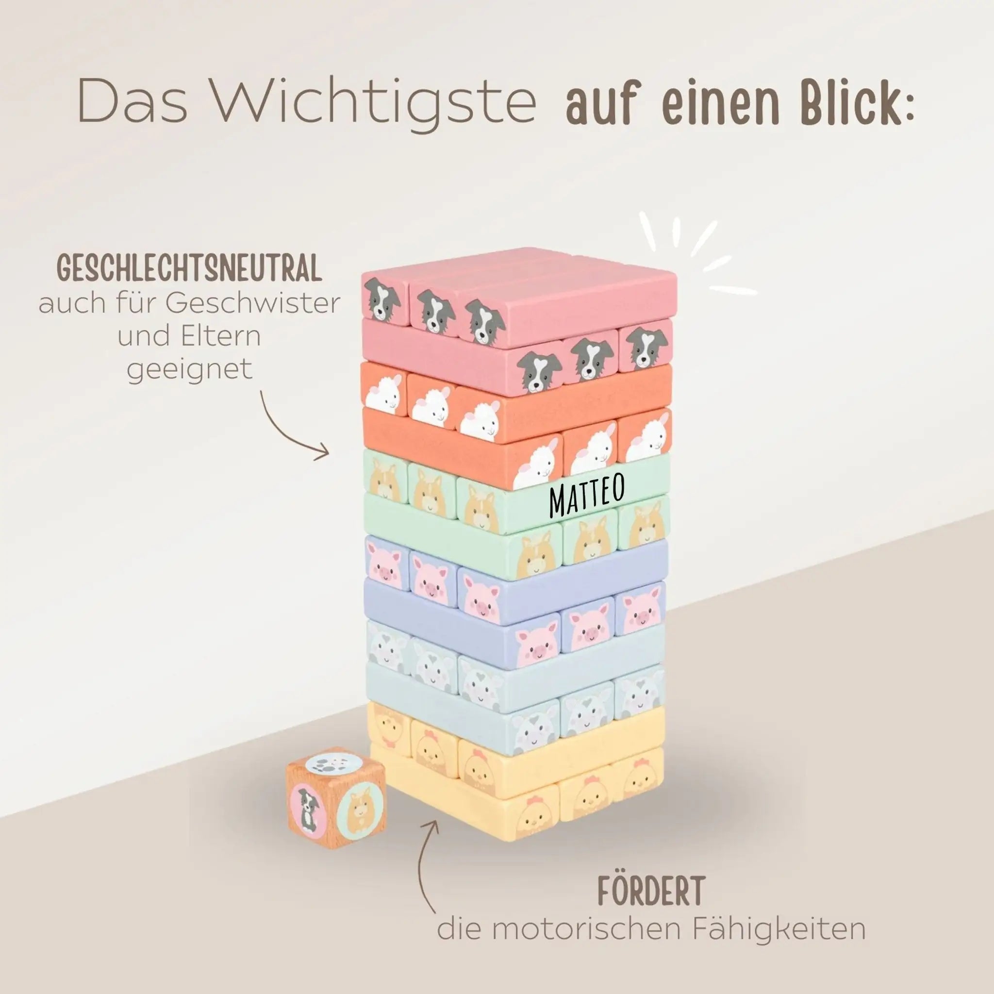 ORANGE TREE TOYS Wackelturm Farmtiere - wunderwunsch