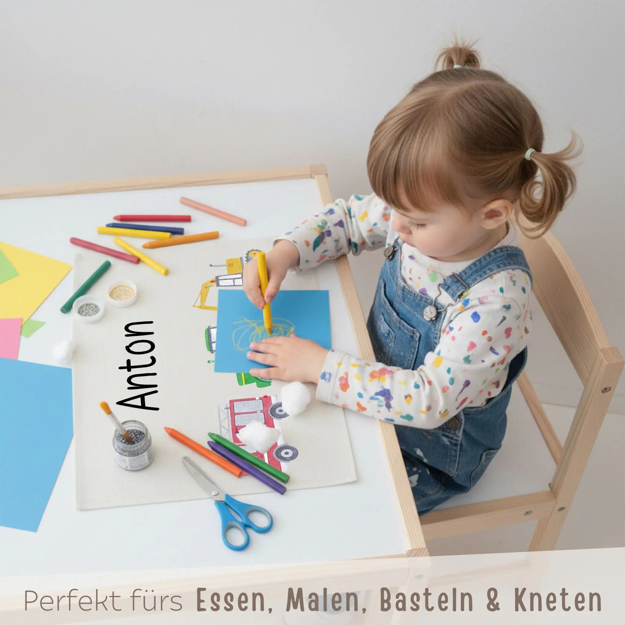 Platzdeckchen personalisiert - Fahrzeuge Aquarell - wunderwunsch