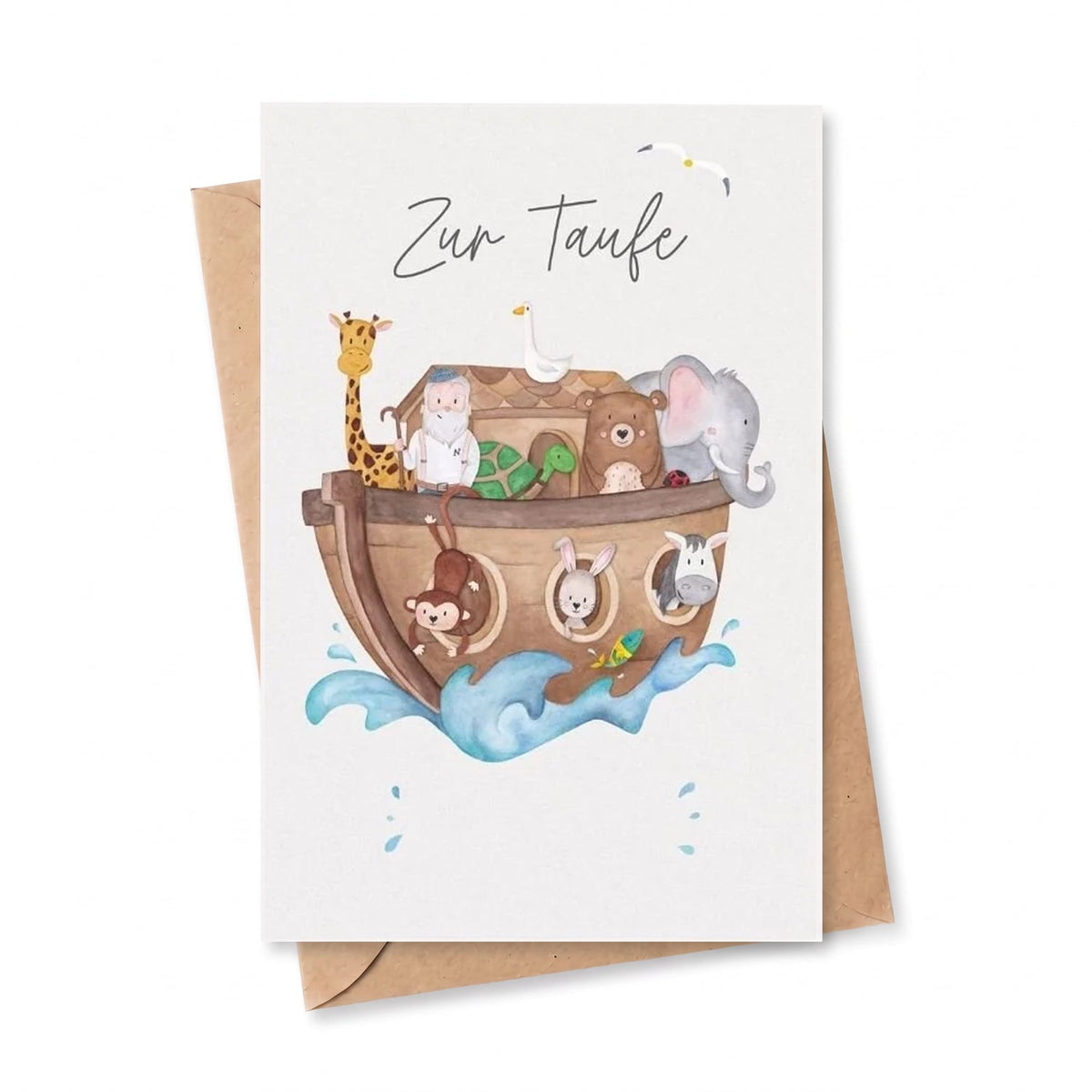 Postkarte "Arche Noah" zur Taufe - wunderwunsch