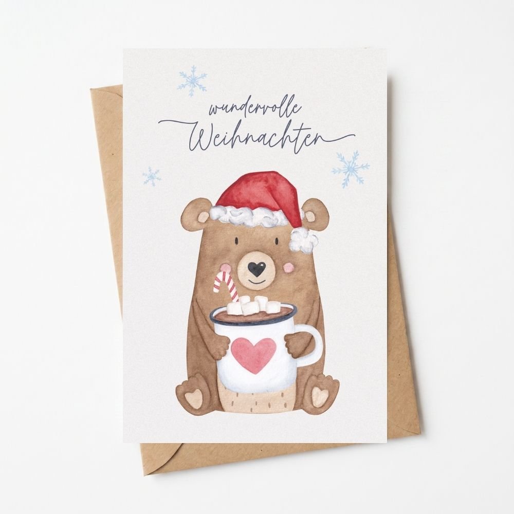Postkarte "Kakaobär" - wunderwunsch