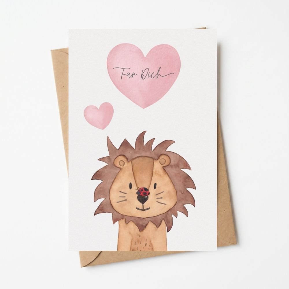 Postkarte "Löwe" Für Dich - wunderwunsch