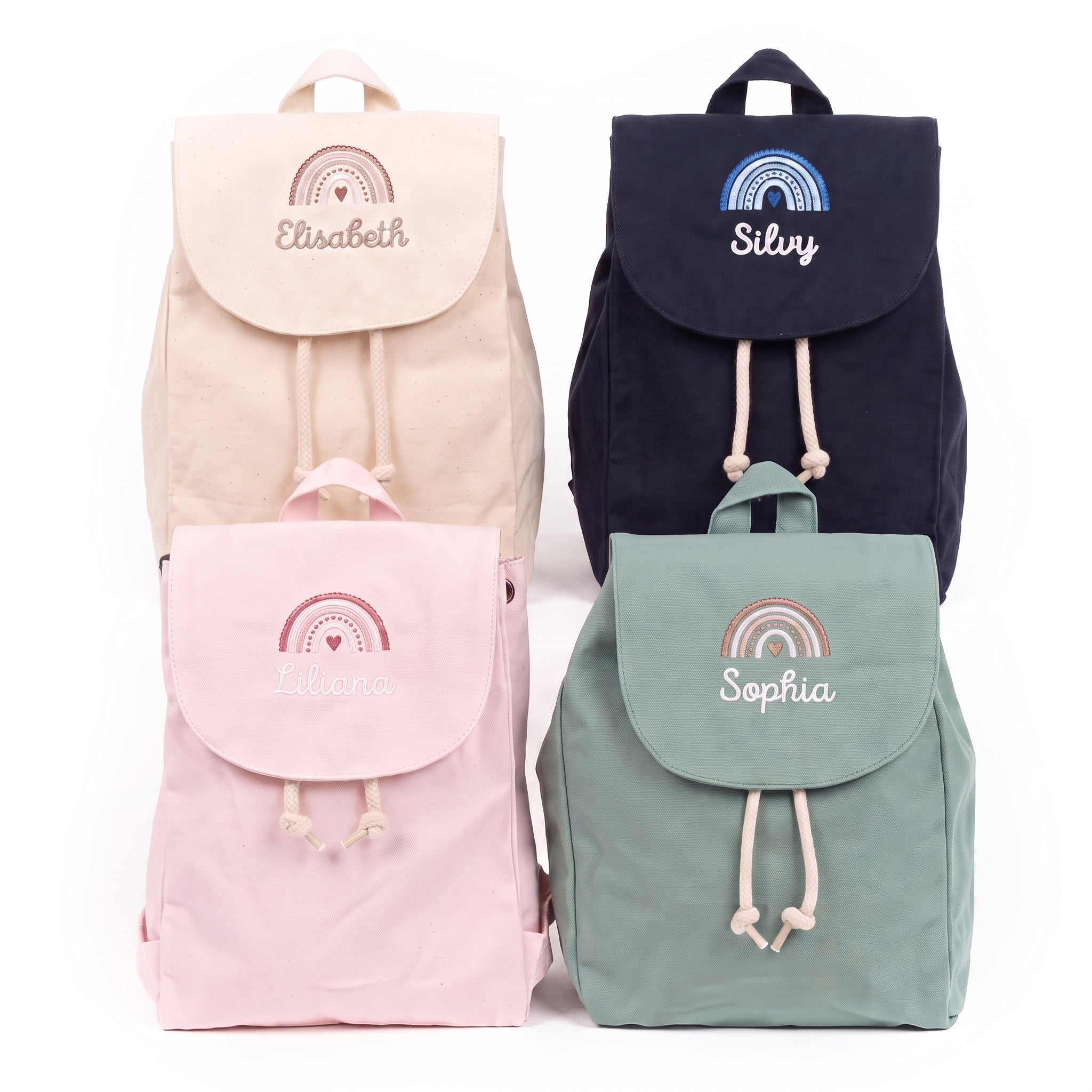 Rucksack mit Namensstick & Regenbogen - wunderwunsch