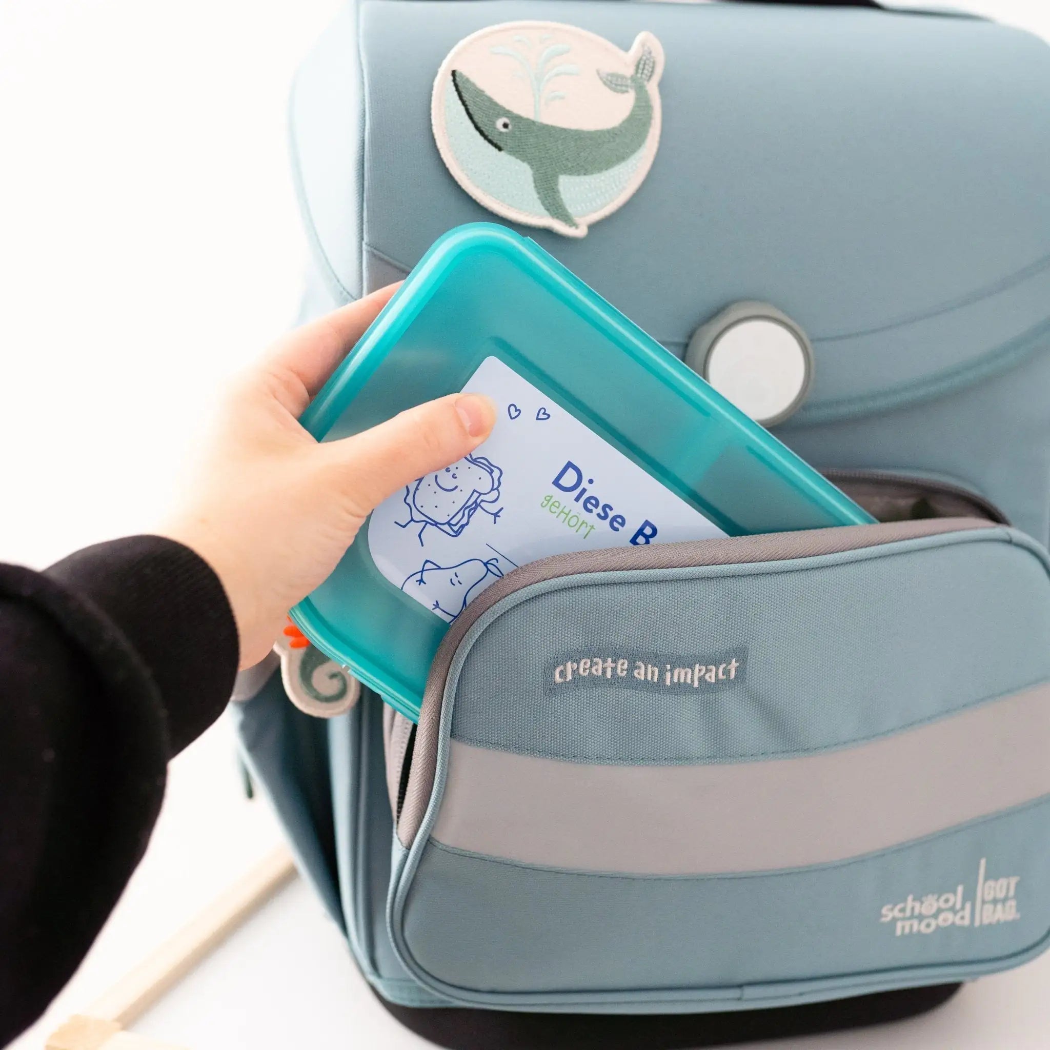 SCHOOL MOOD Schulranzen Set Ocean - Blau - wunderwunsch