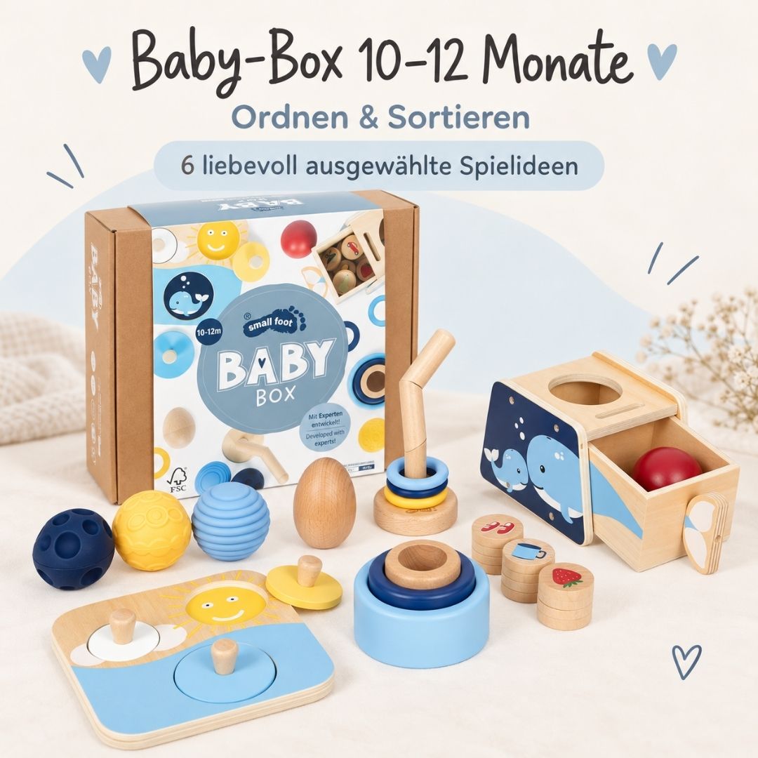 SMALL FOOT Baby-Box - 10 - 12 Monate „Ordnen & Sortieren“ - wunderwunsch