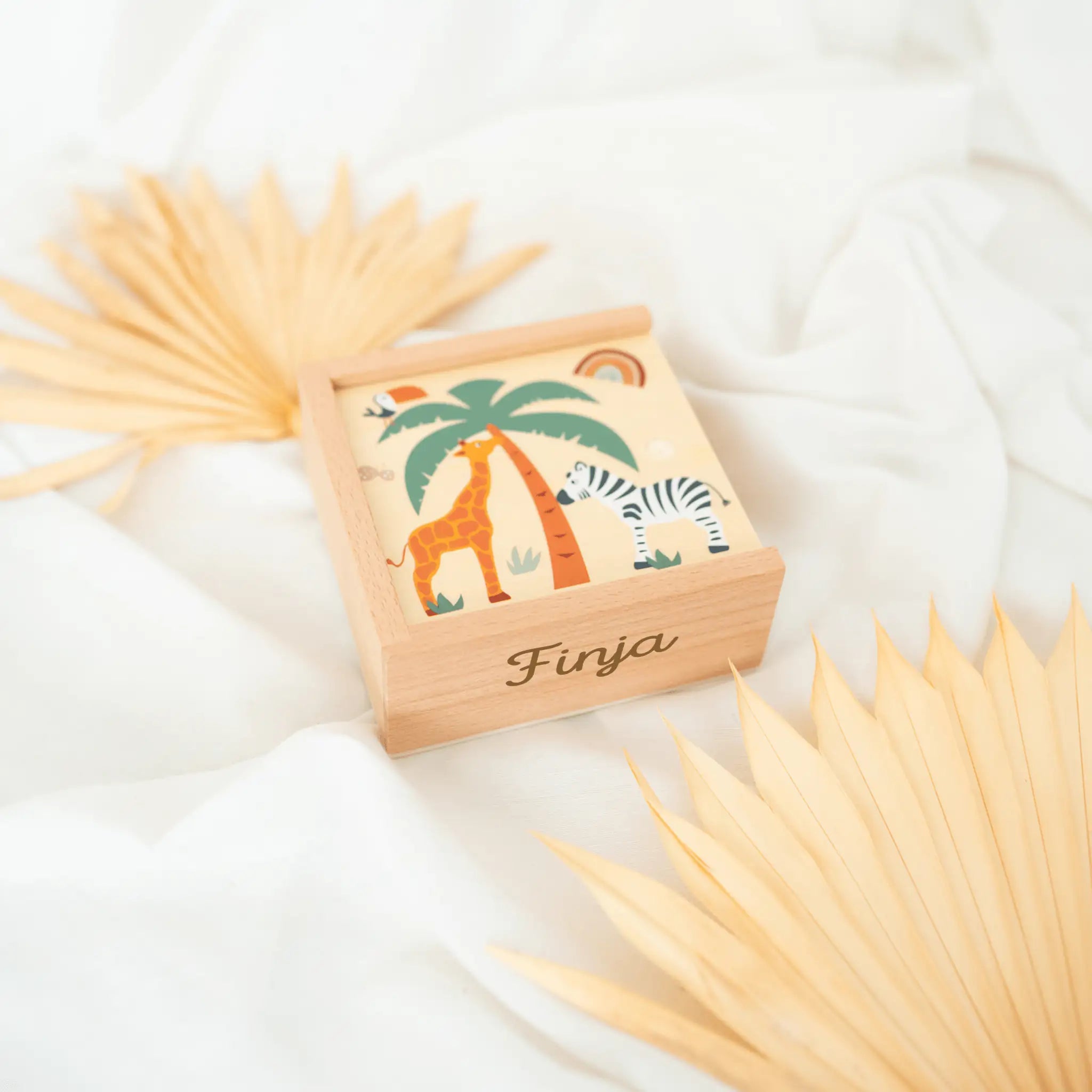 SMALL FOOT Memo Spiel Safari Holz personalisierbar - wunderwunsch