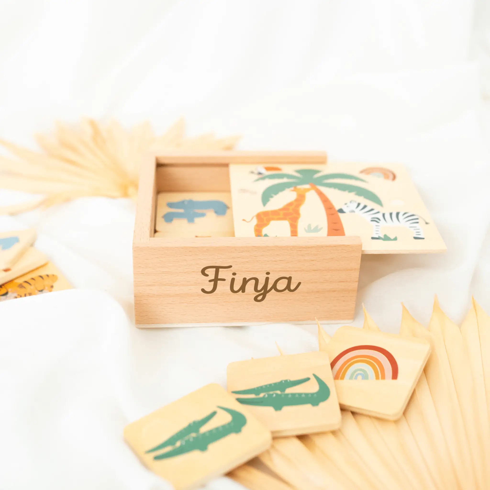SMALL FOOT Memo Spiel Safari Holz personalisierbar - wunderwunsch
