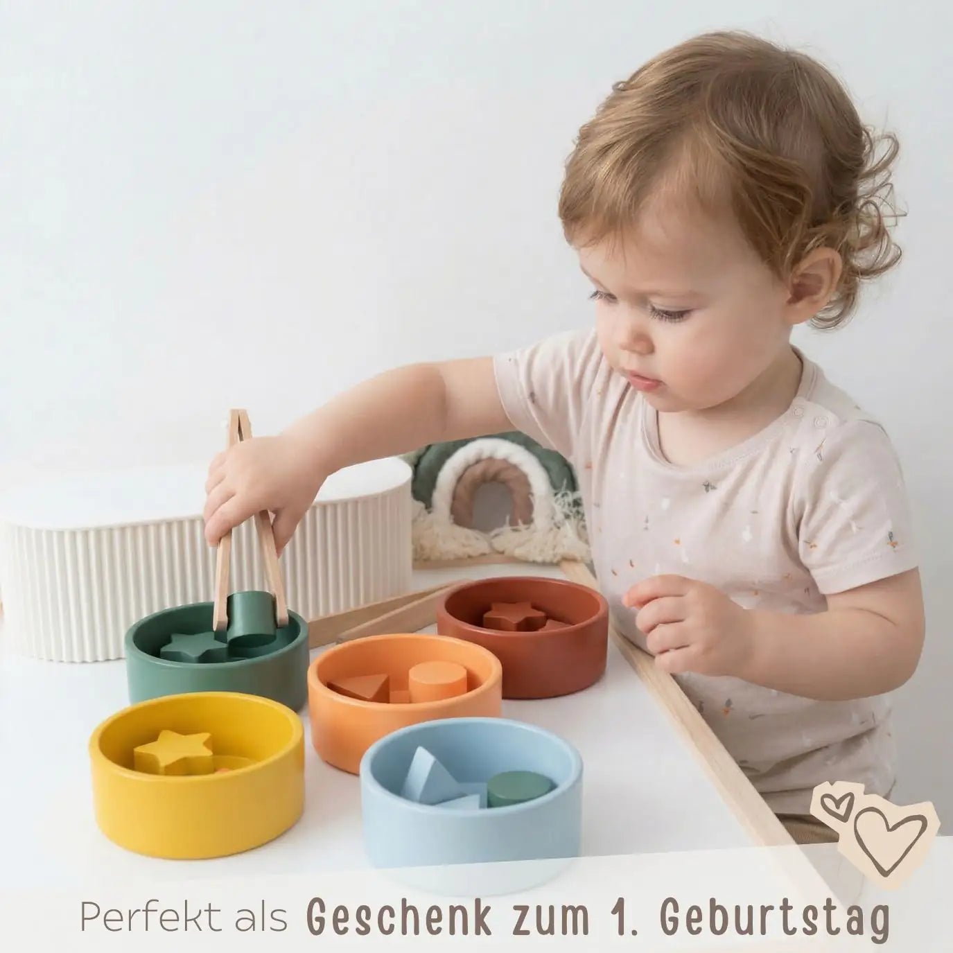SMALL FOOT Montessori Sortierspiel mit Zange personalisierbar - wunderwunsch