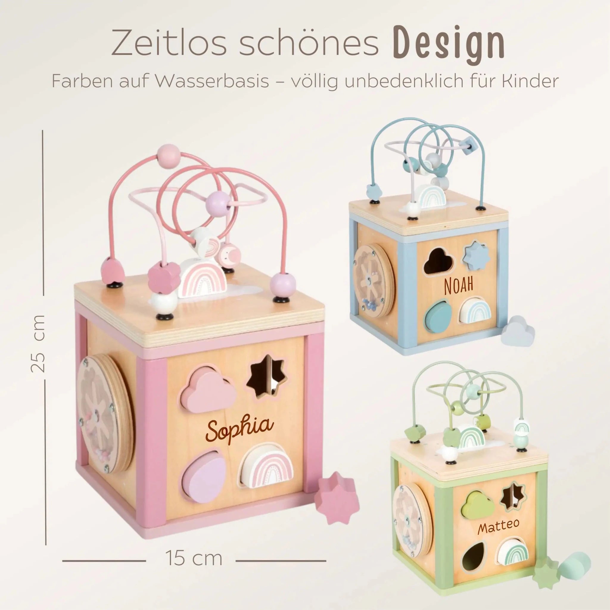 SMALL FOOT Motorikwürfel Formen personalisierbar - wunderwunsch