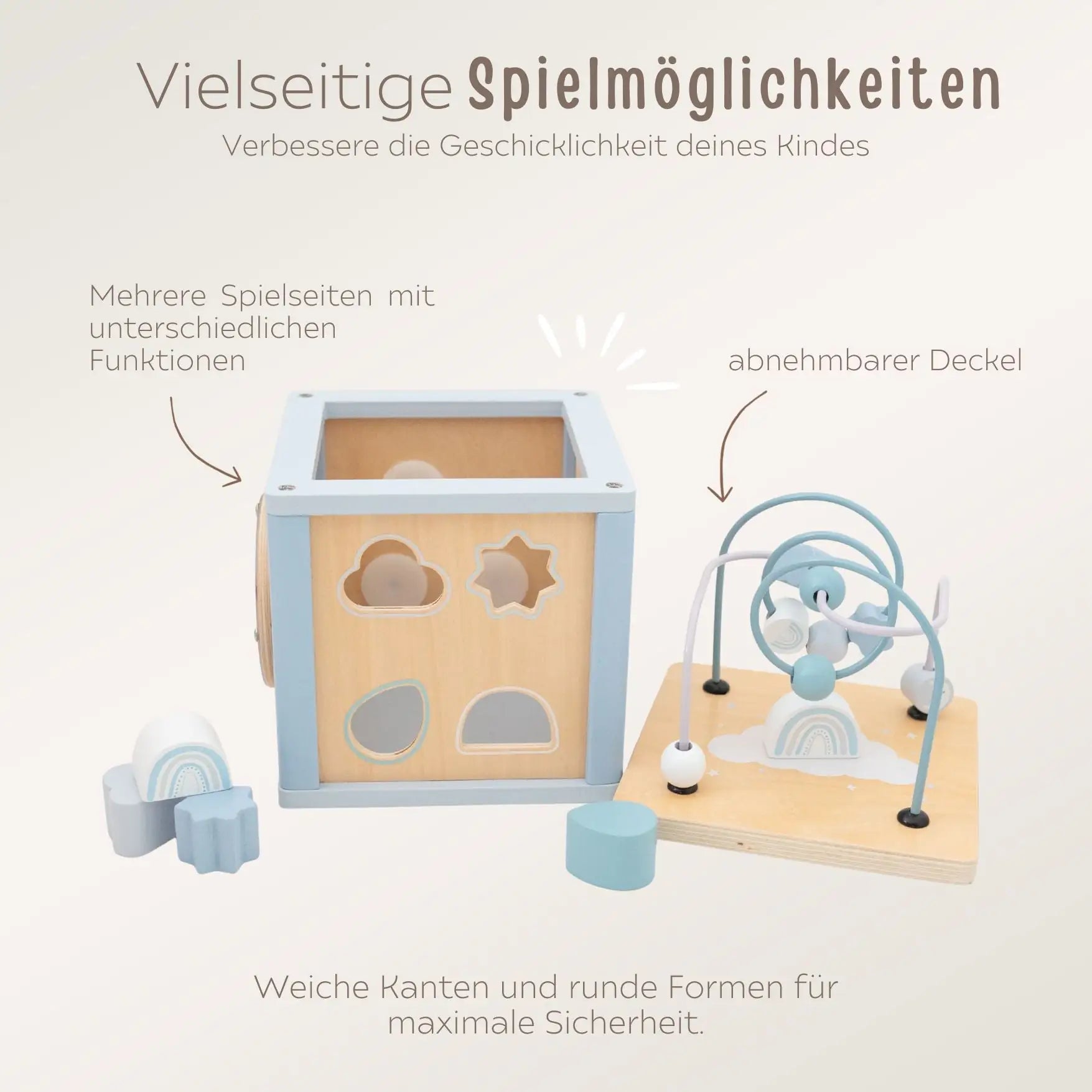 SMALL FOOT Motorikwürfel Formen personalisierbar - wunderwunsch
