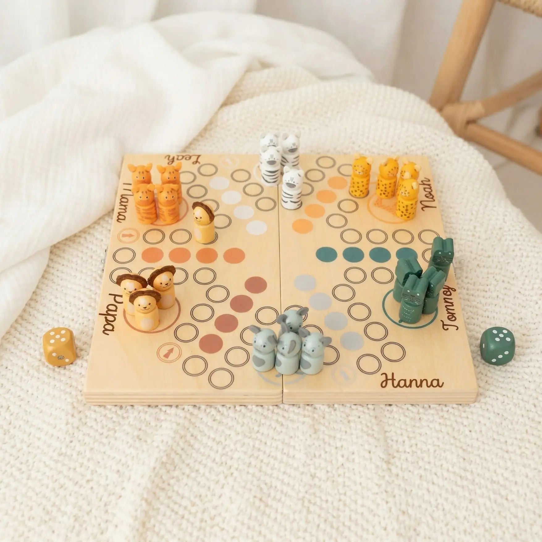 SMALL FOOT XXL Ludo - Spiel Safari für 6 Personen - wunderwunsch