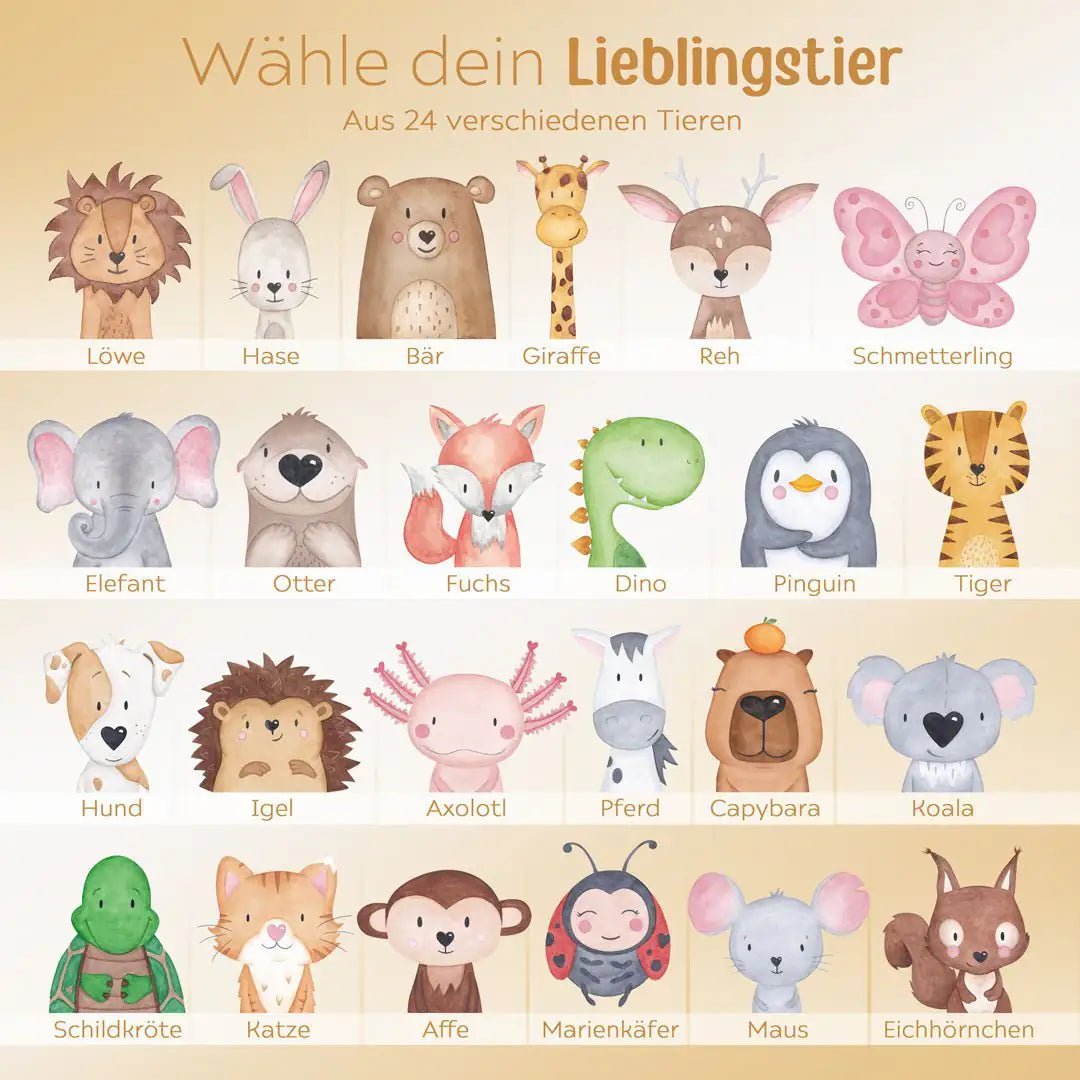 Spardose Keramik personalisiert - Tier Aquarell - wunderwunsch