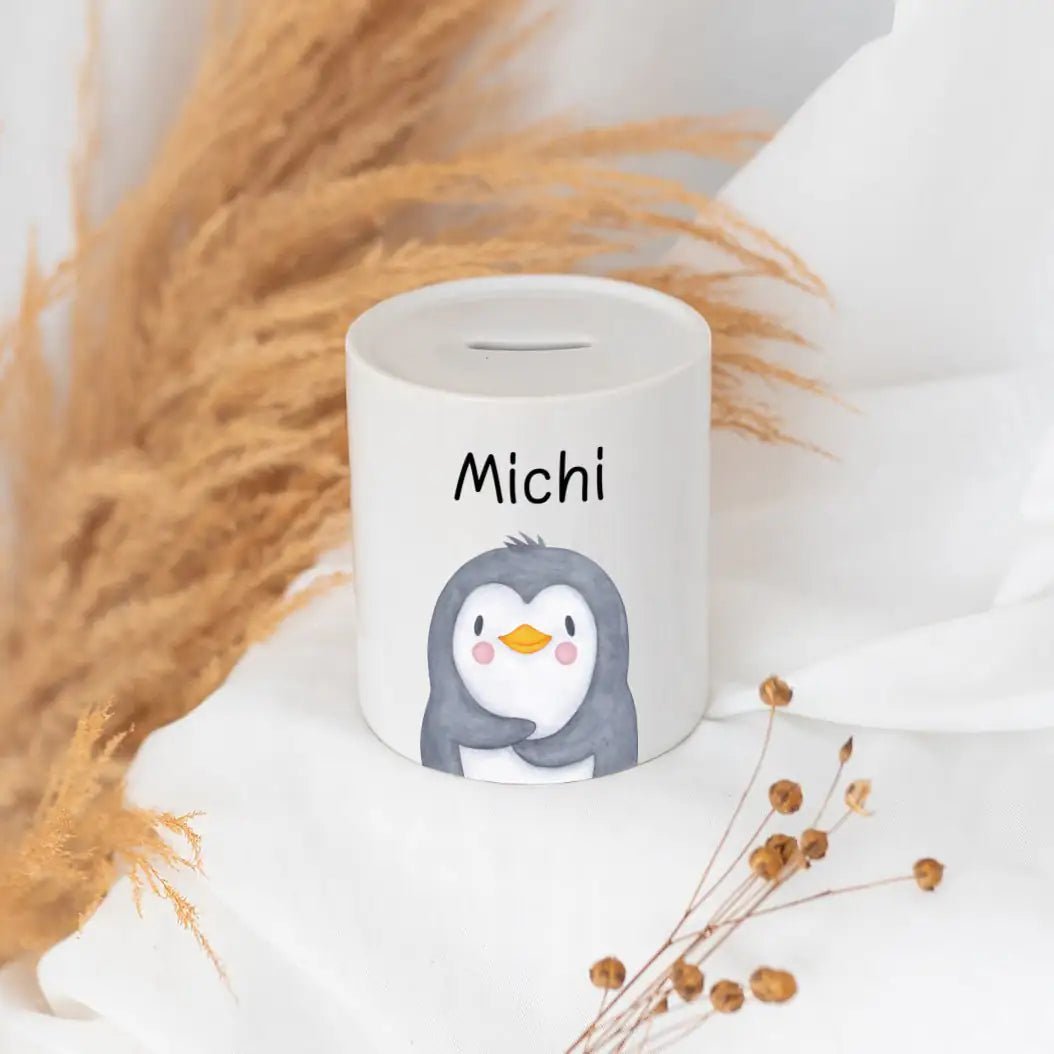 Spardose Keramik personalisiert - Tier Aquarell - wunderwunsch