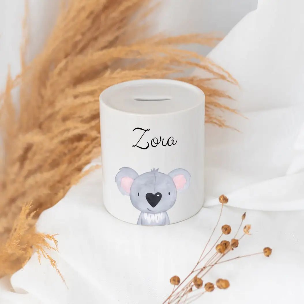 Spardose Keramik personalisiert - Tier Aquarell - wunderwunsch