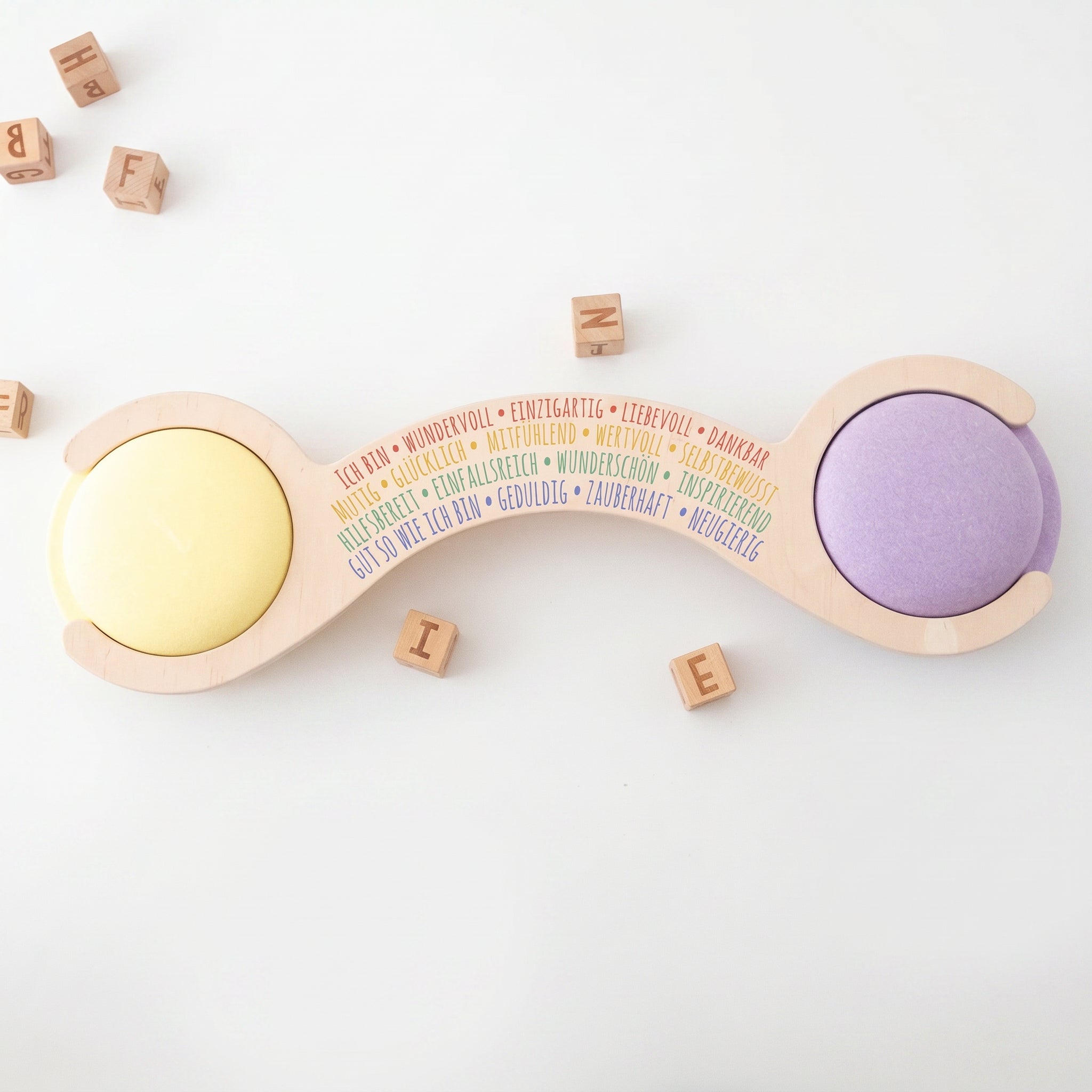 STAPELWELT Abenteuerbrücke "Regenbogen" aus Holz - Affirmationen - wunderwunsch