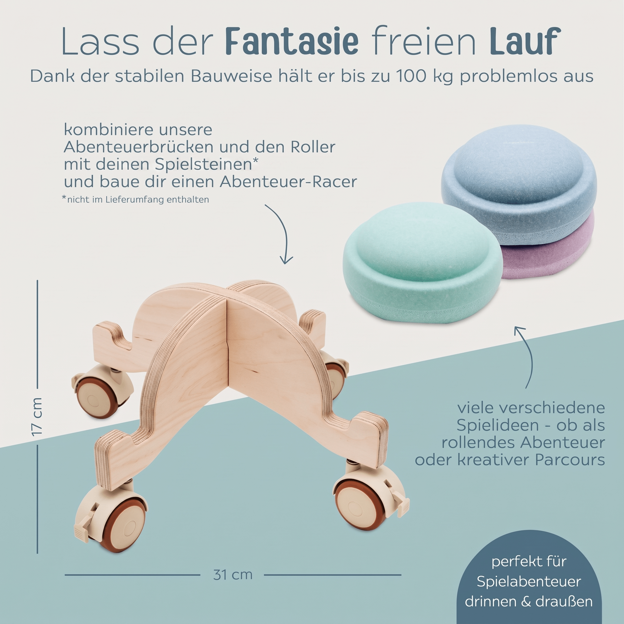 STAPELWELT Abenteuerroller aus Holz - wunderwunsch